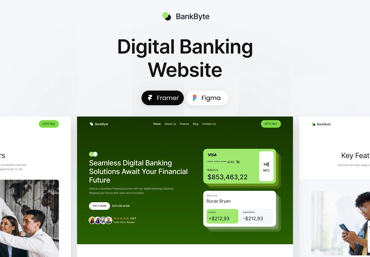 Bankbyte - Digital Banking Framer Template
