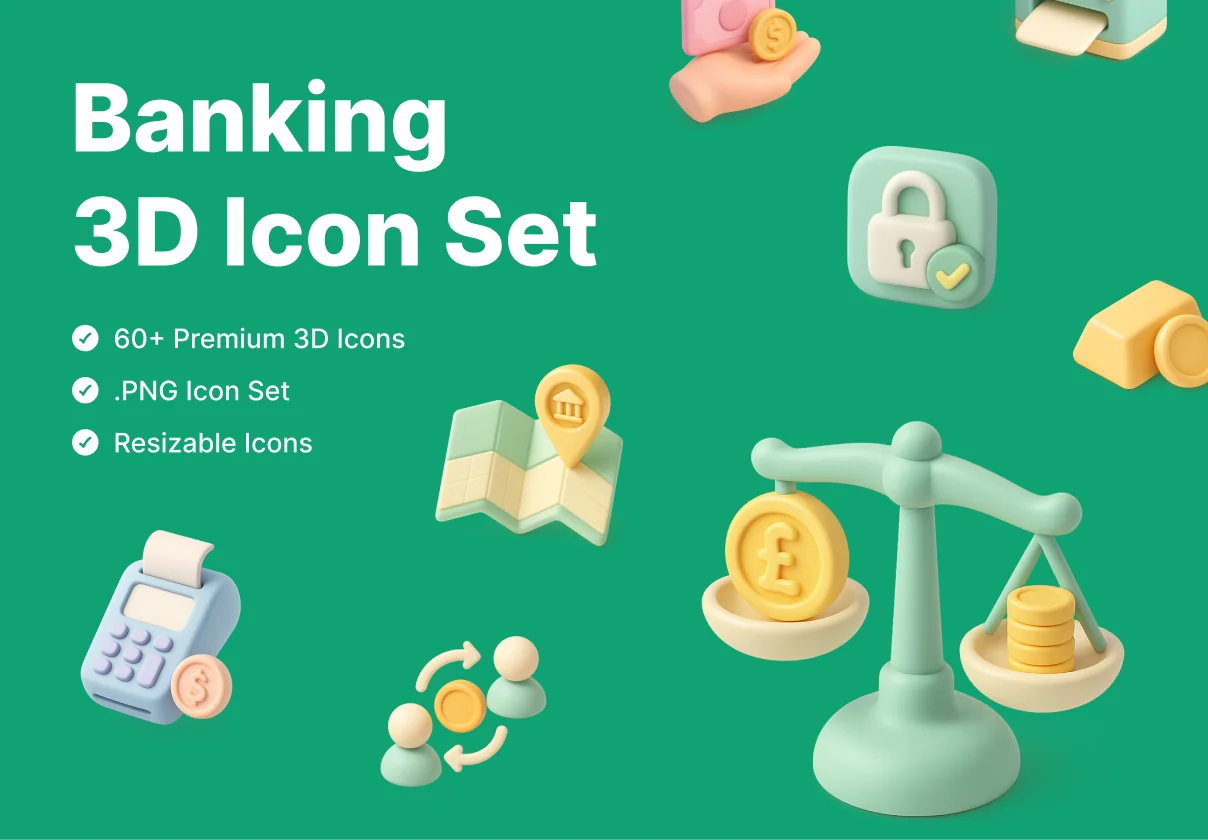 Banking 3D Icon Set