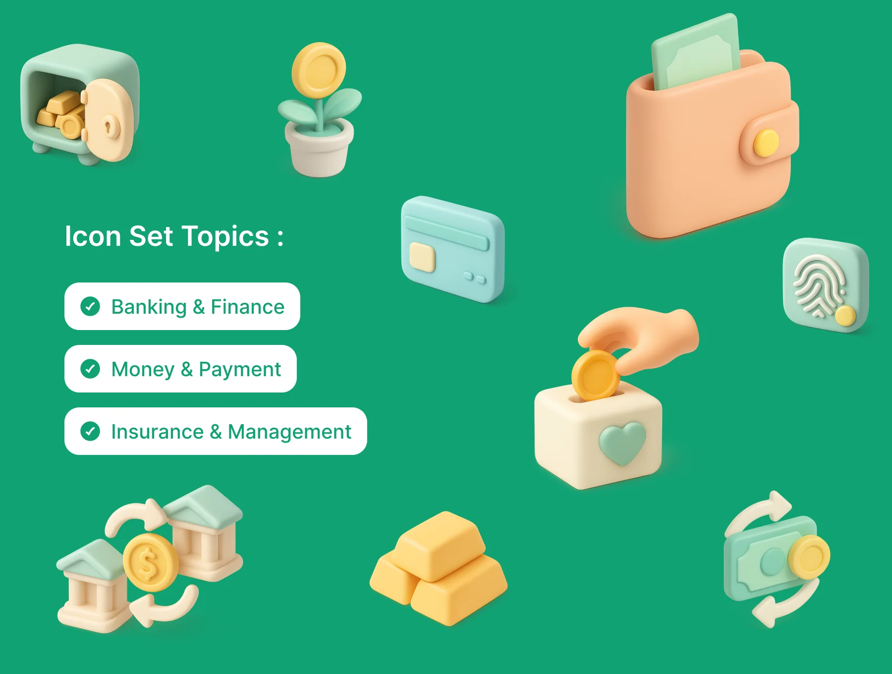 Banking 3D Icon Set 2