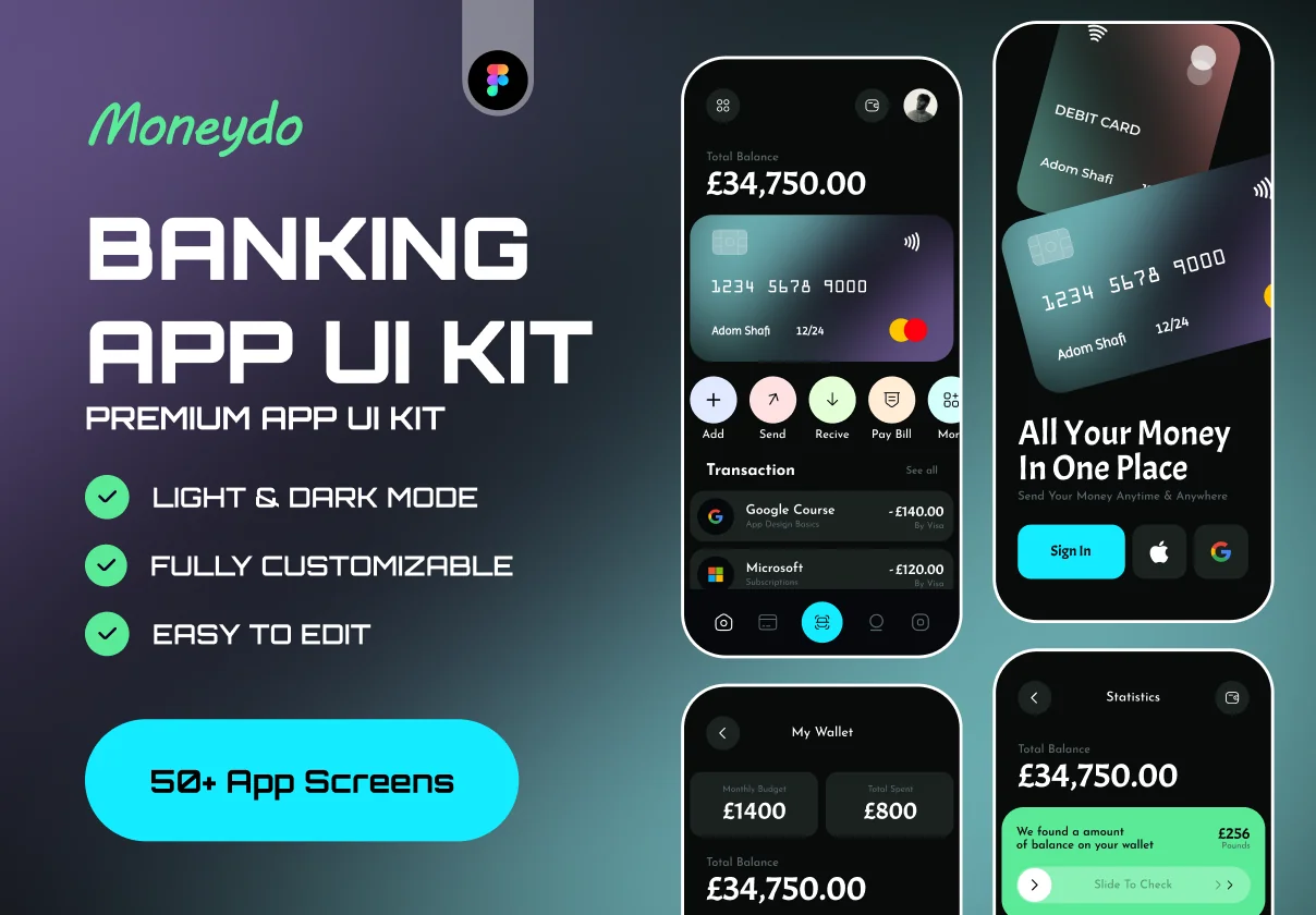 Banking App UI Kit - Moneydo