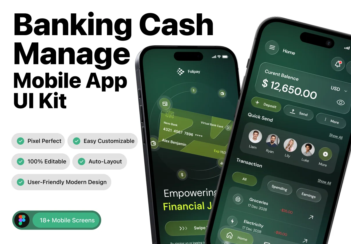 Banking Cash Manage – Mobile App UI Kit