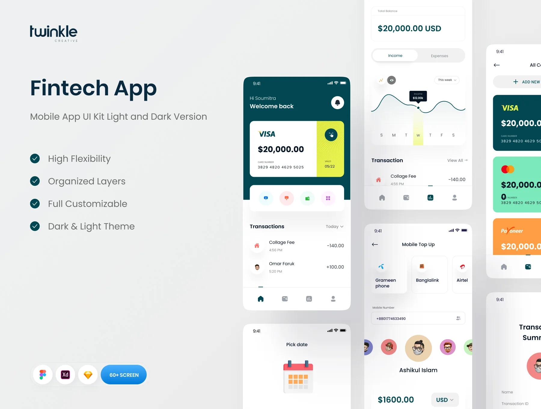 FinTech Mobile App UI KIT