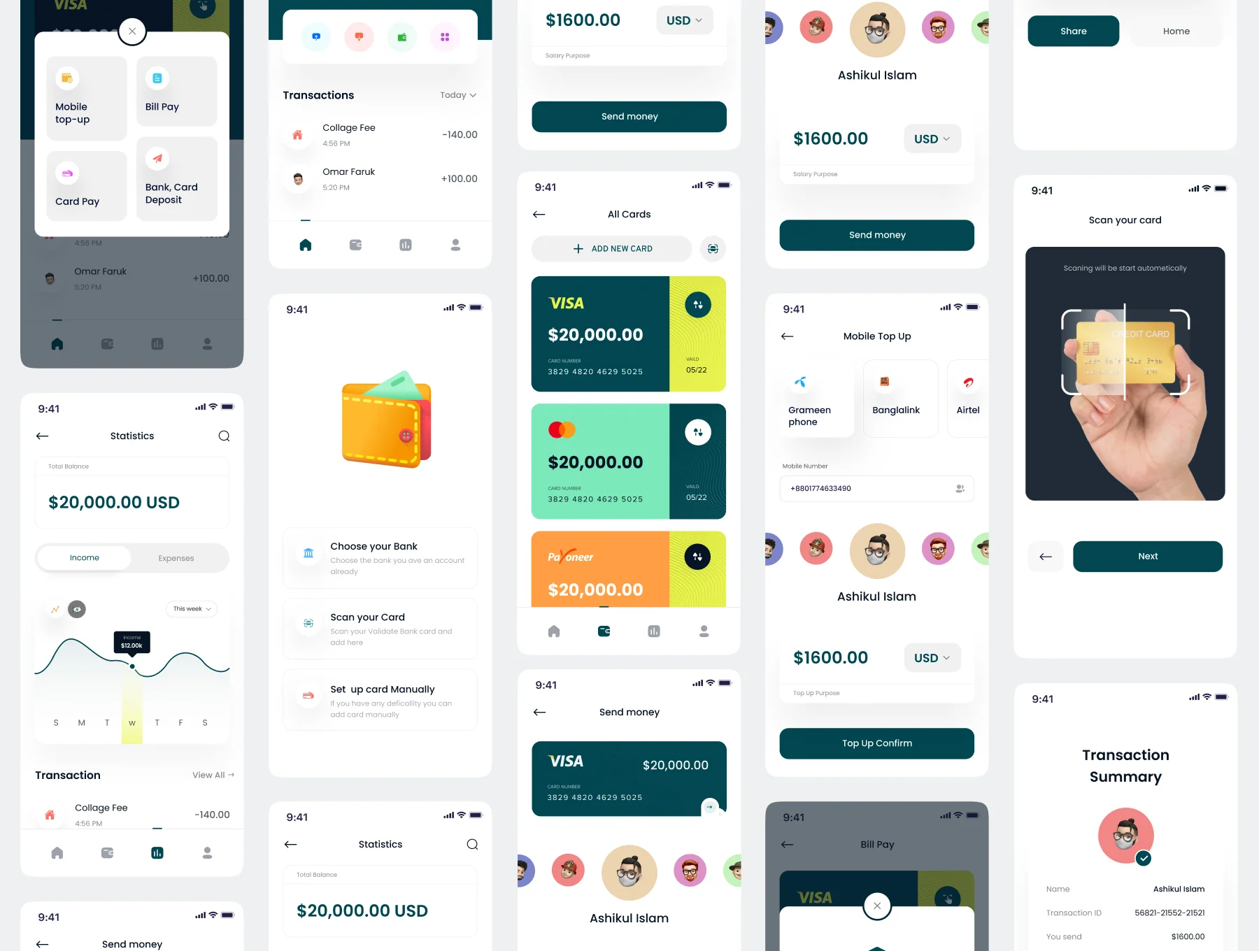 FinTech Mobile App UI KIT 6