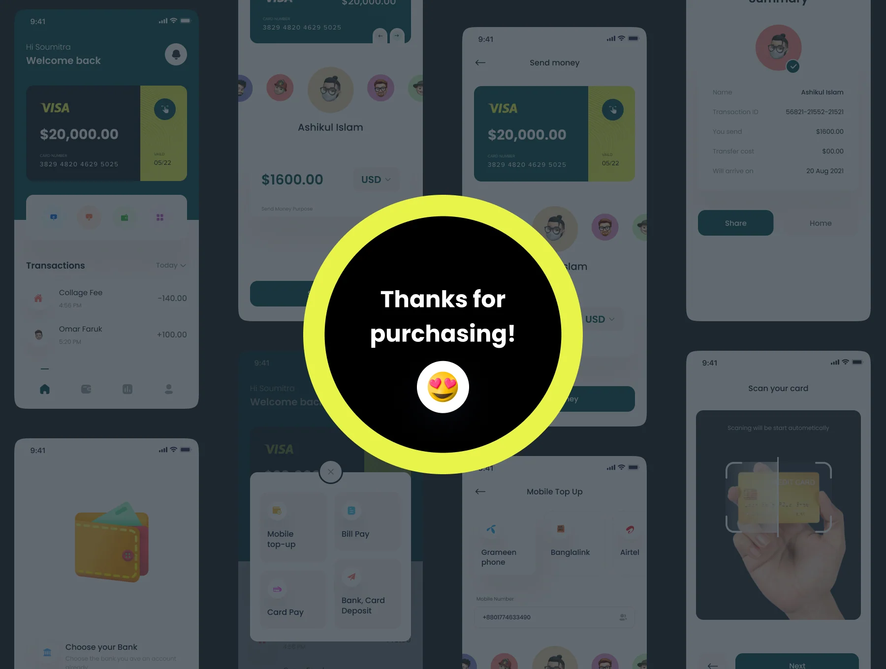FinTech Mobile App UI KIT 8