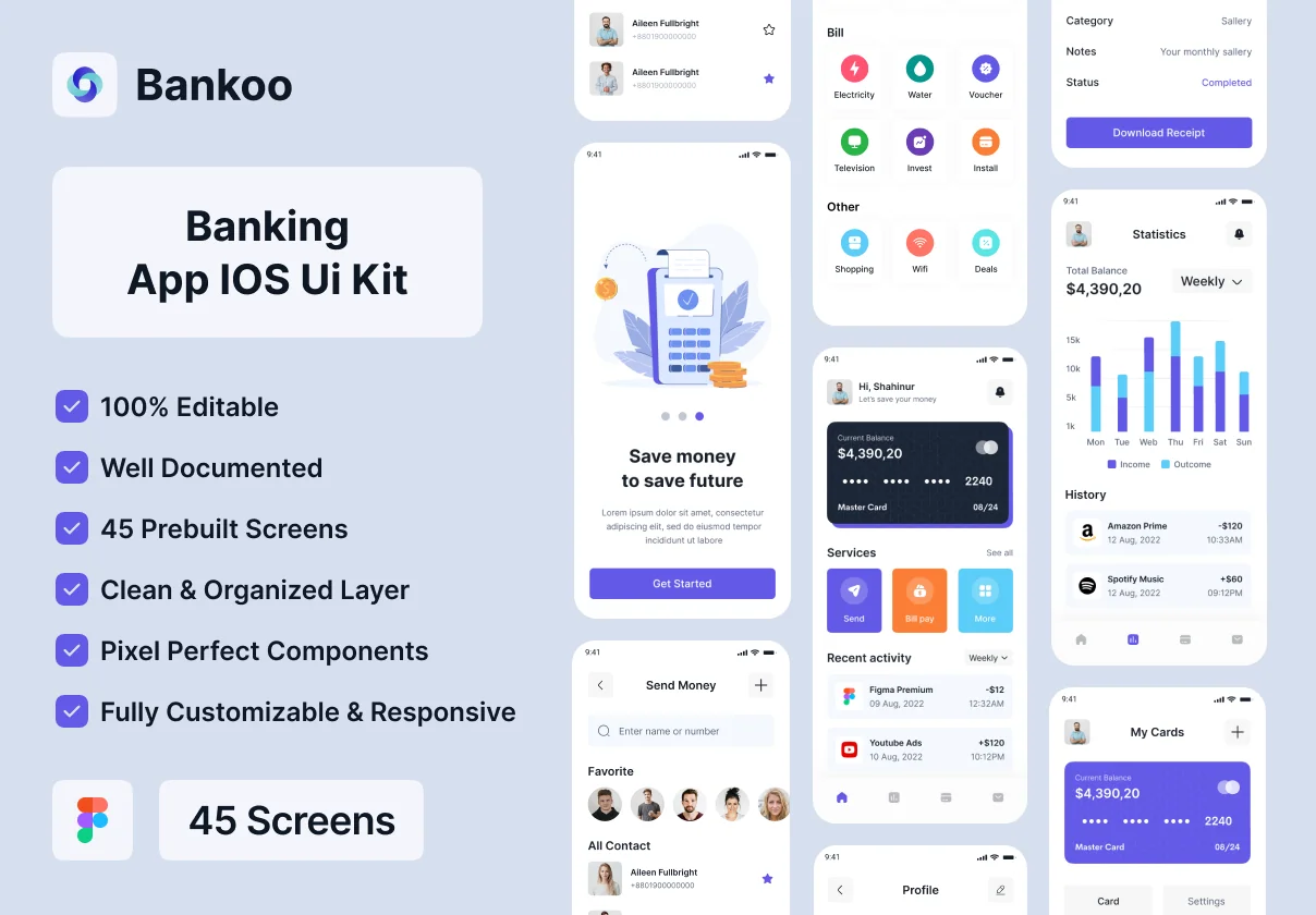 Bankoo-Banking Mobile App UI Kit
