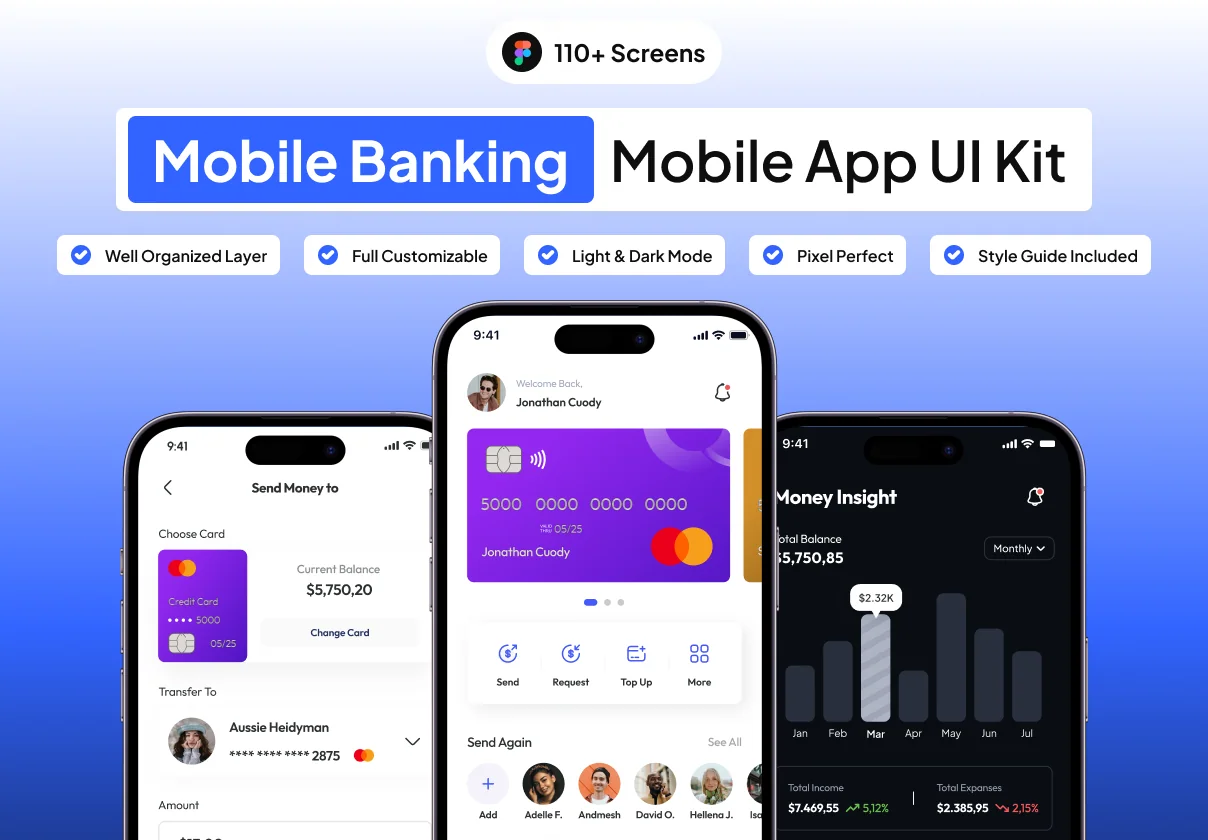 BankQu - Mobile Banking UI Kit App