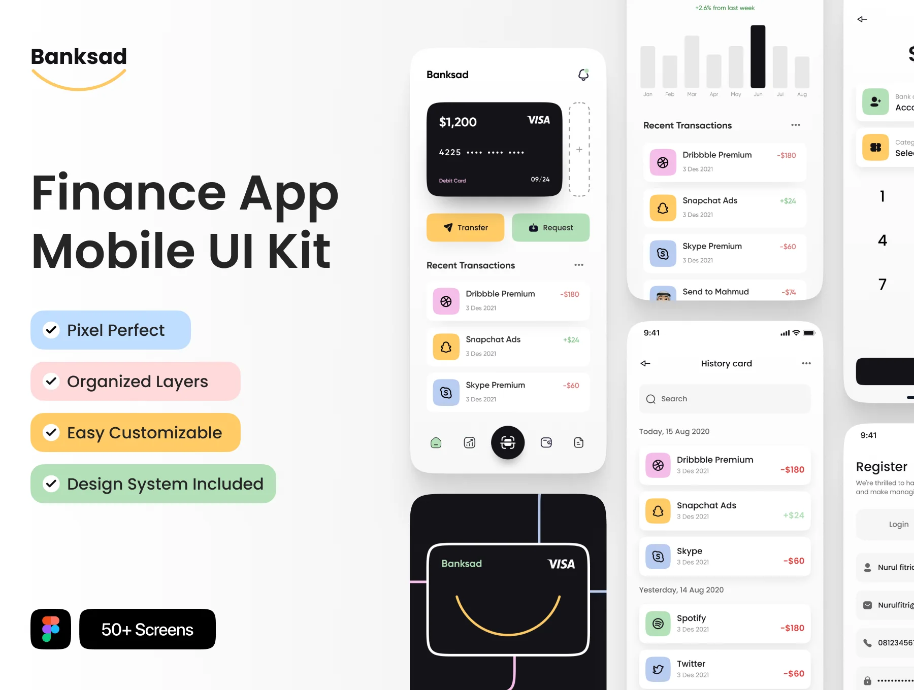 Banksad - Finance Mobile App UI Kit