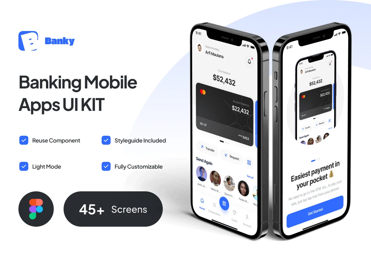 Banking Mobile Apps UI Kit - Banky