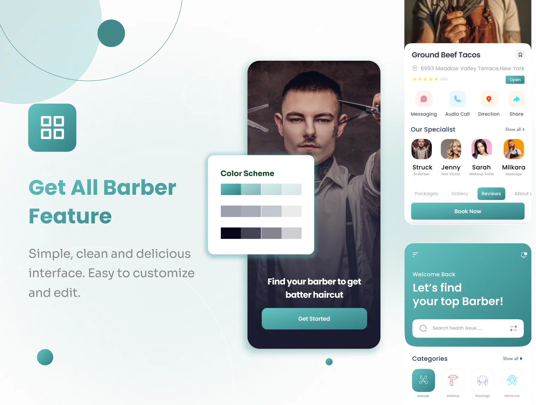 Barber App UI Kit 2