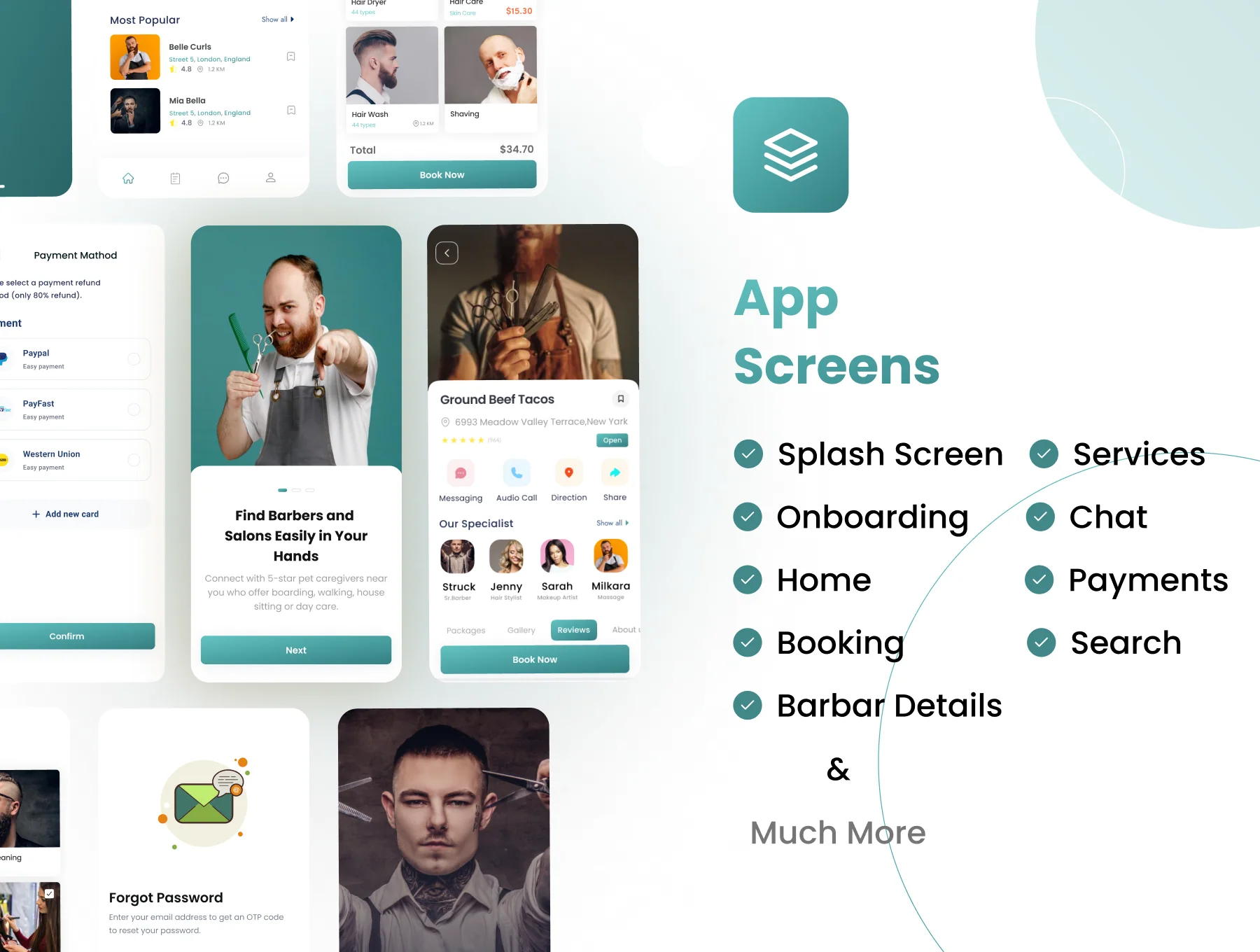 Barber App UI Kit 3