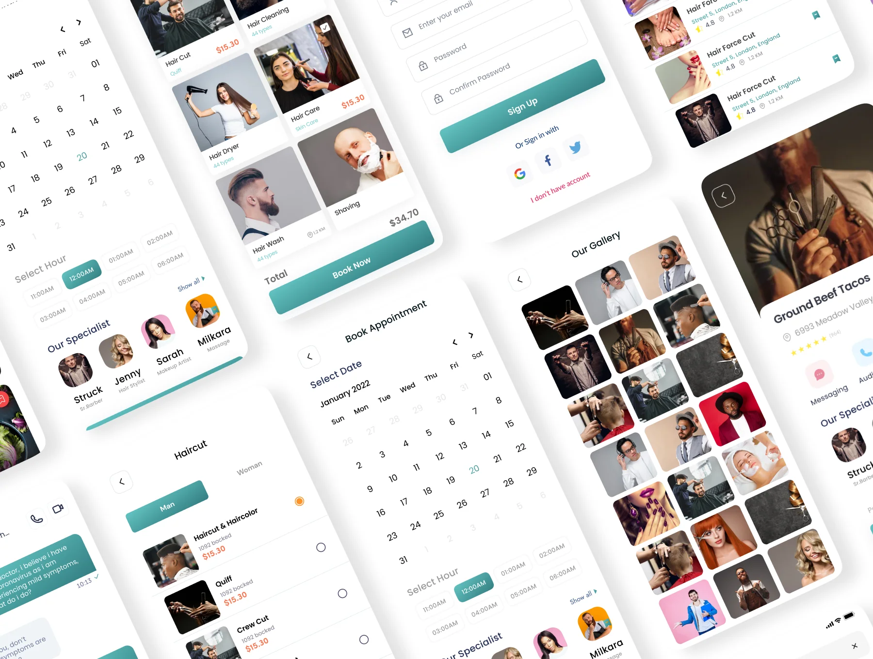Barber App UI Kit 4