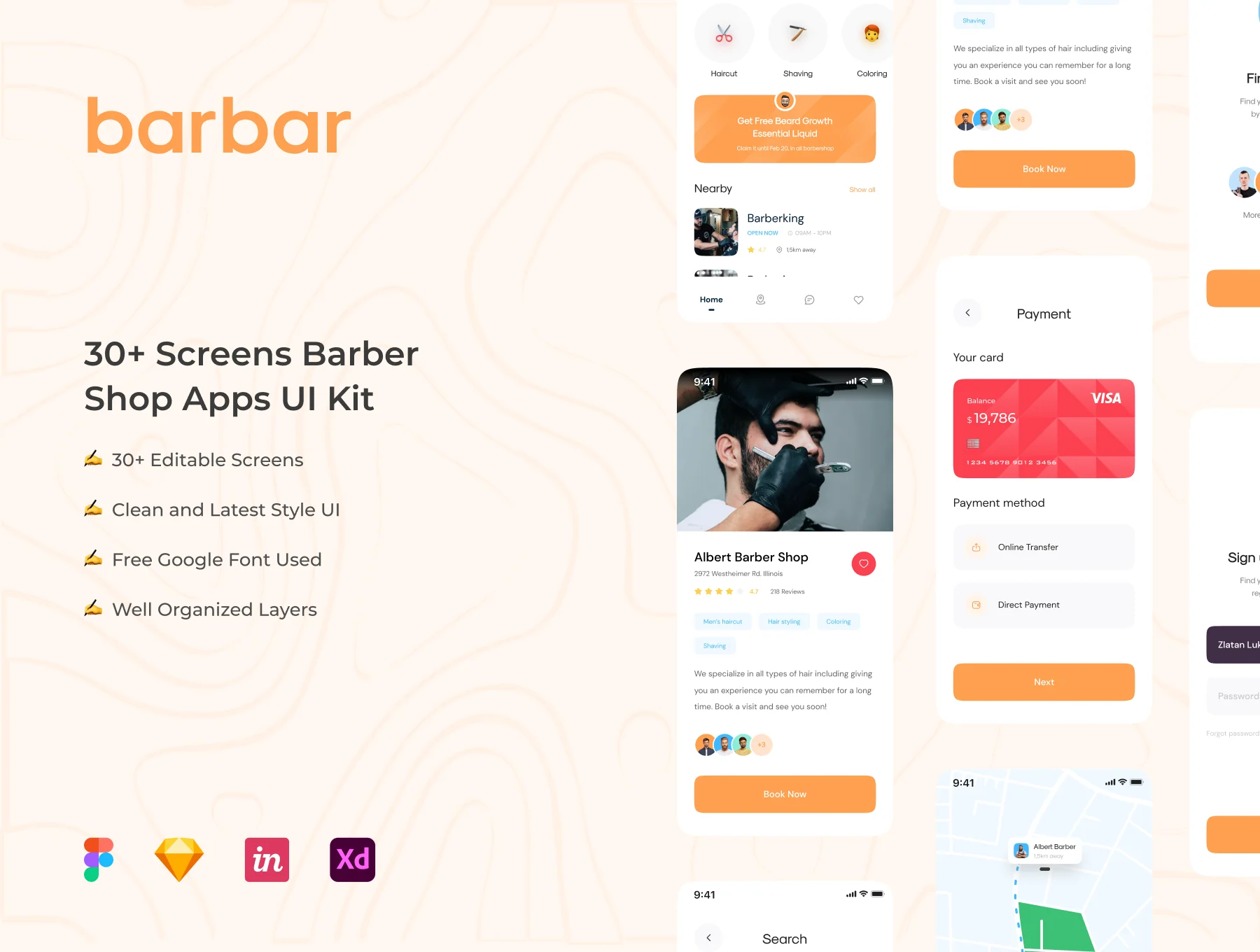 Barbar - Barbershop UI KIT