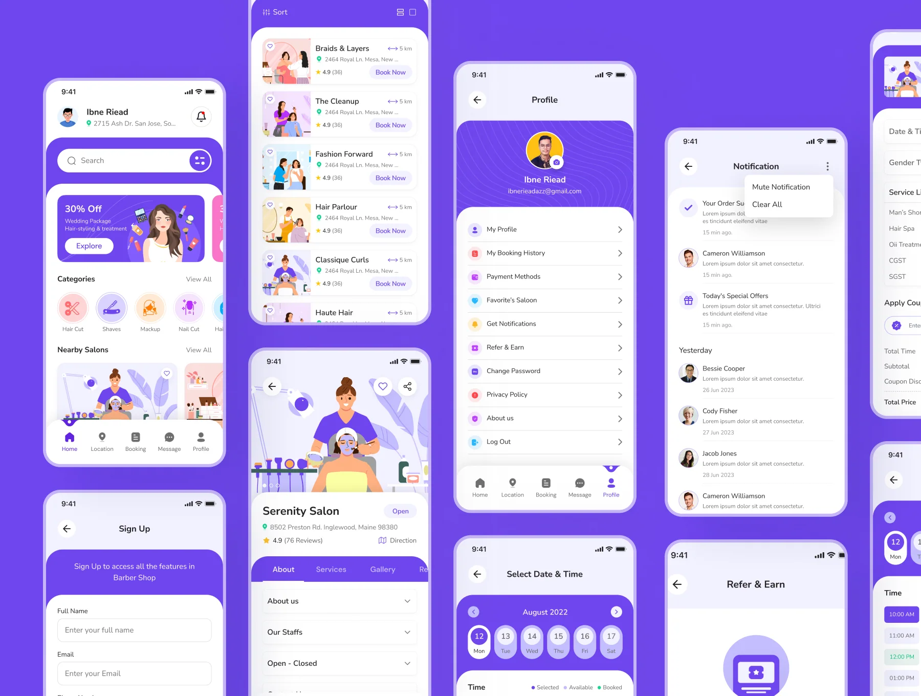 Barber | Booking app UI kit 3