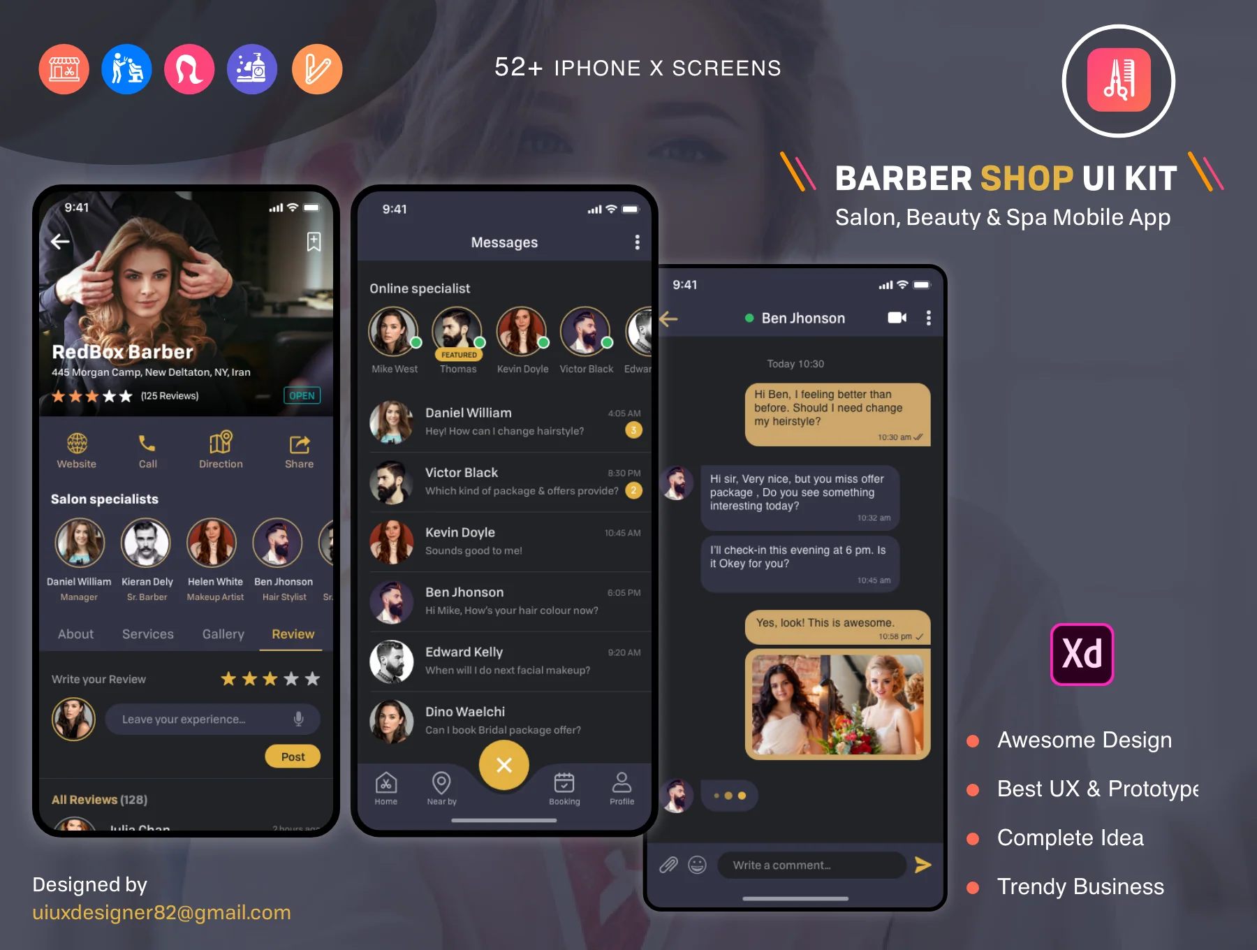 Barber Haircut, Salon & Beauty UI KIT 5