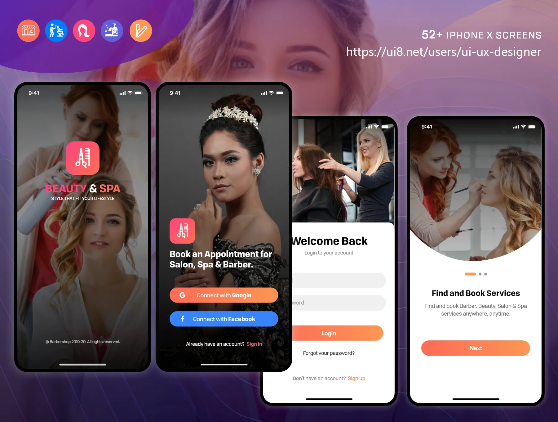 Barber & Salon UI KIT 3