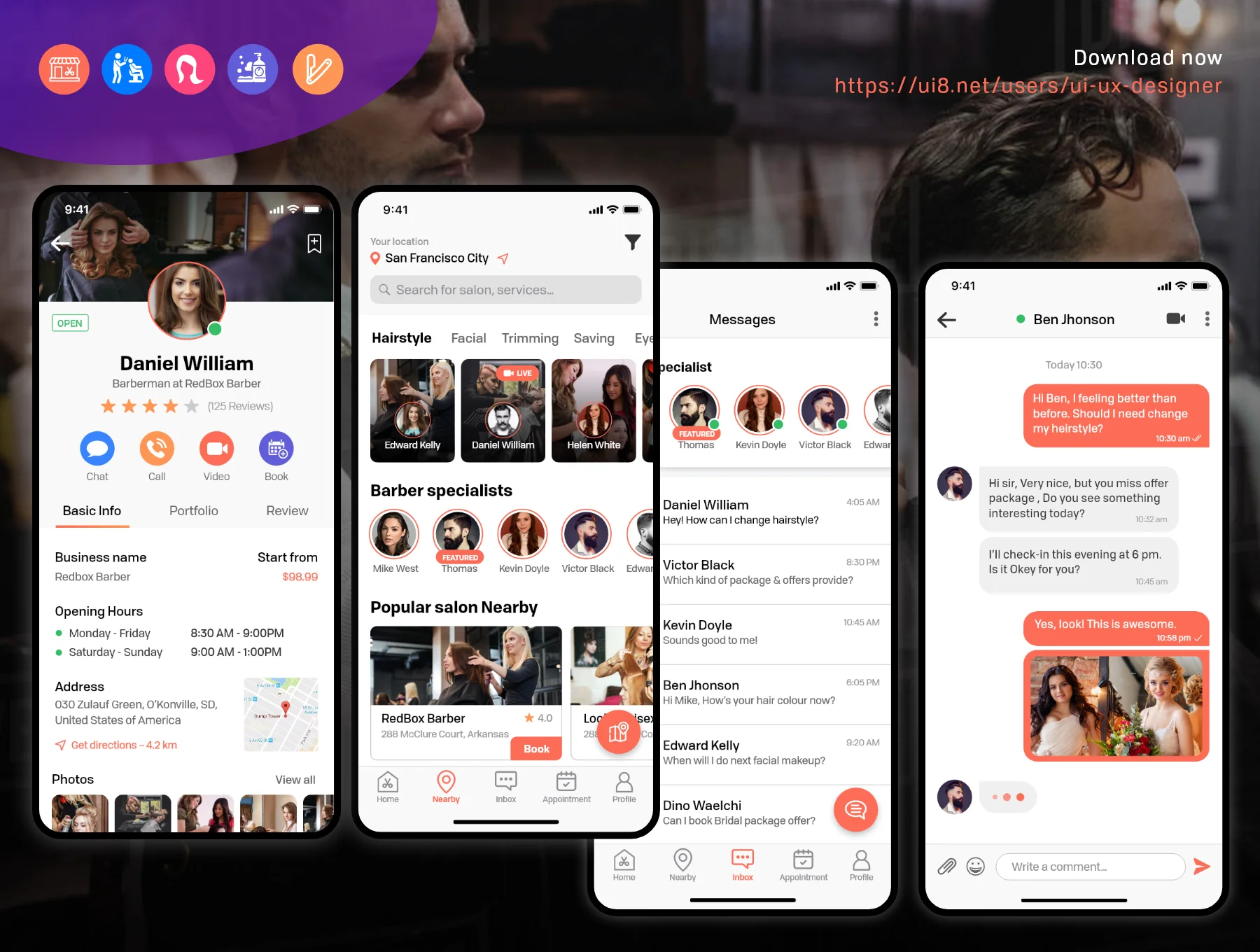 Barber & Salon UI KIT 5
