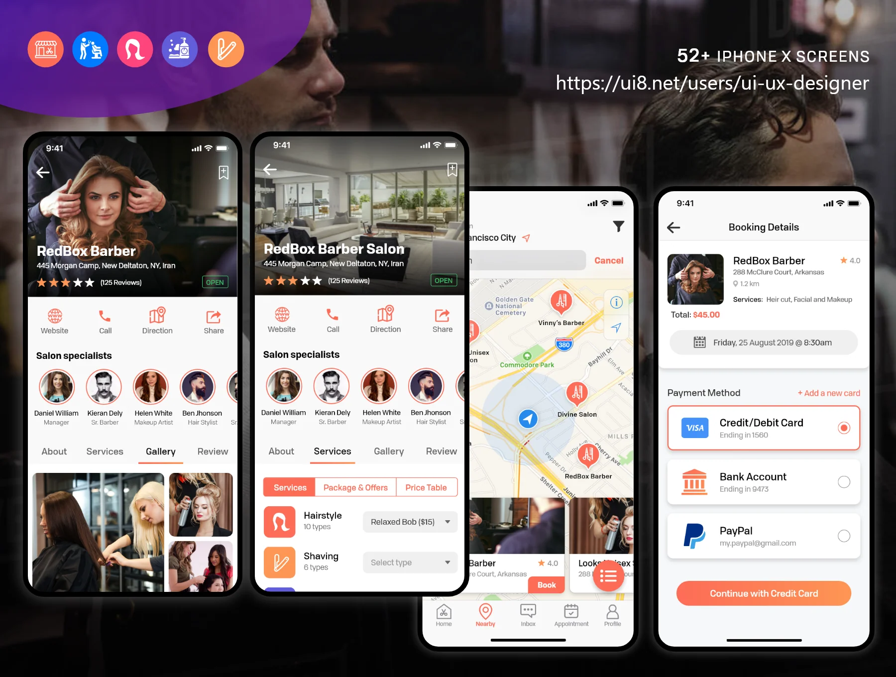 Barber & Salon UI KIT 8