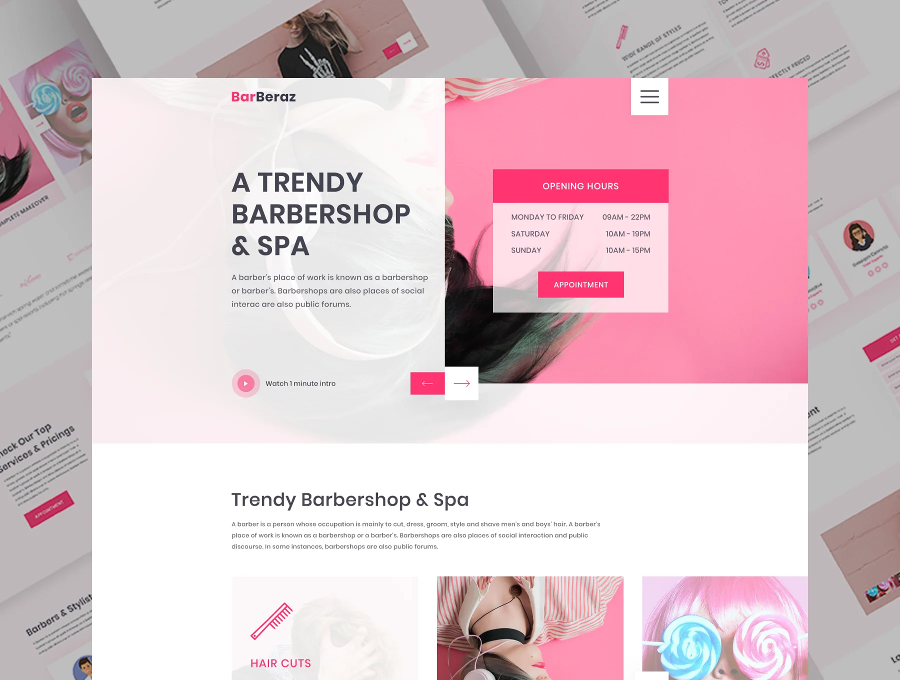 Barber Shop & Spa Web UI