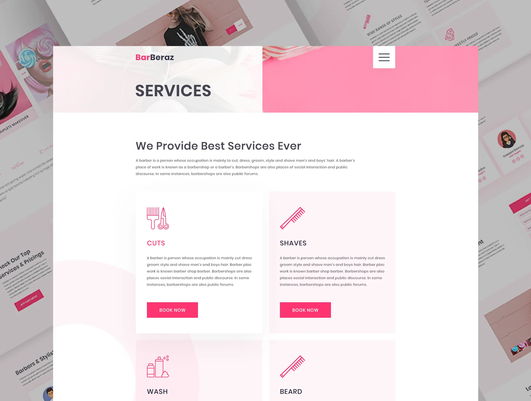 Barber Shop & Spa Web UI 2