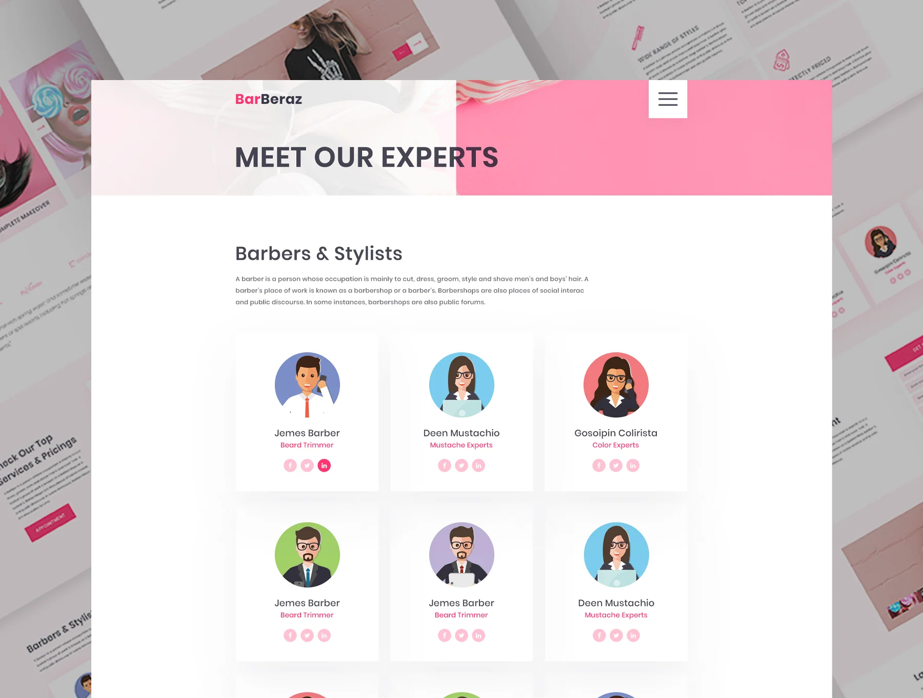 Barber Shop & Spa Web UI 3
