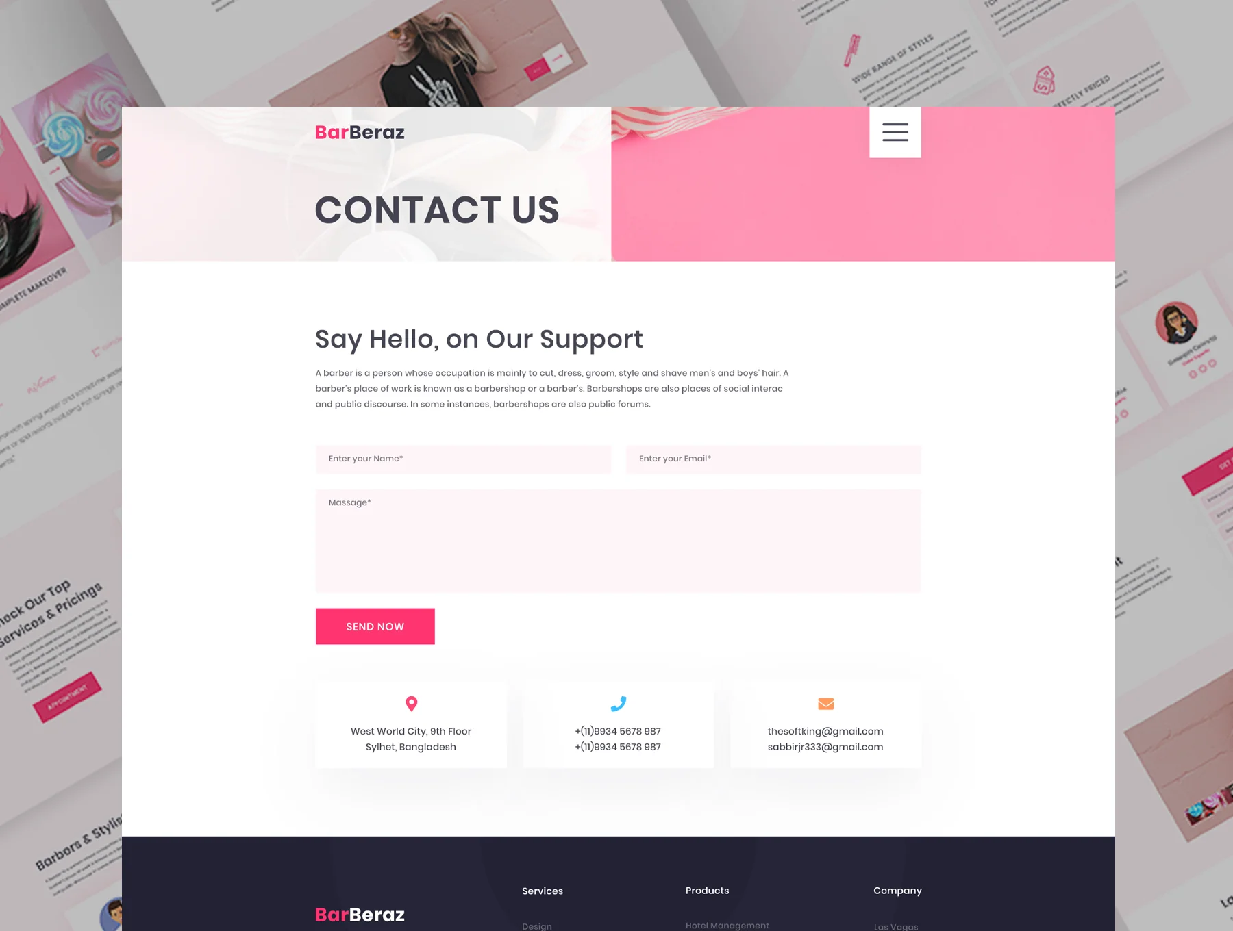 Barber Shop & Spa Web UI 6