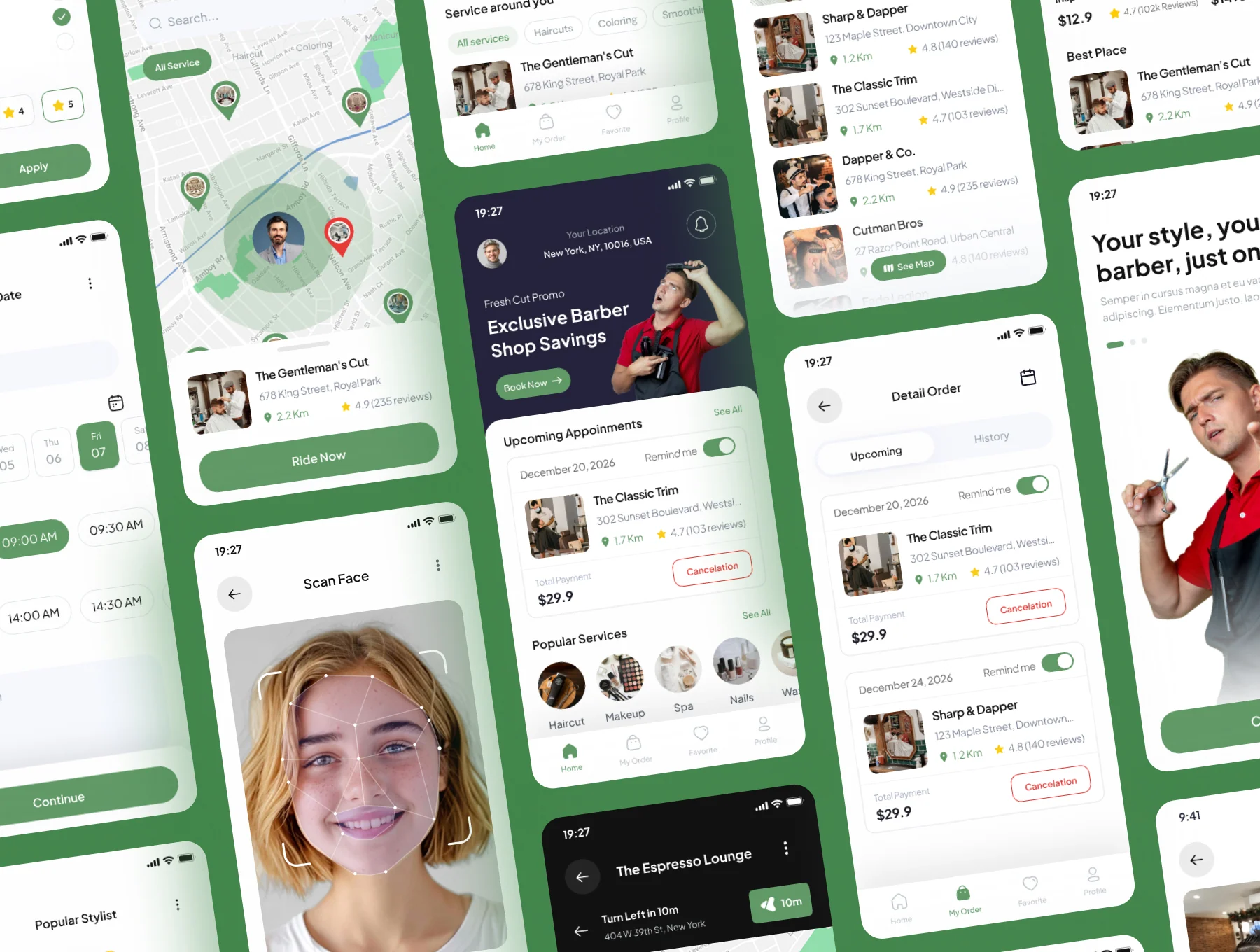 Barberly - Salon & Barber Mobile App UI Kit 5