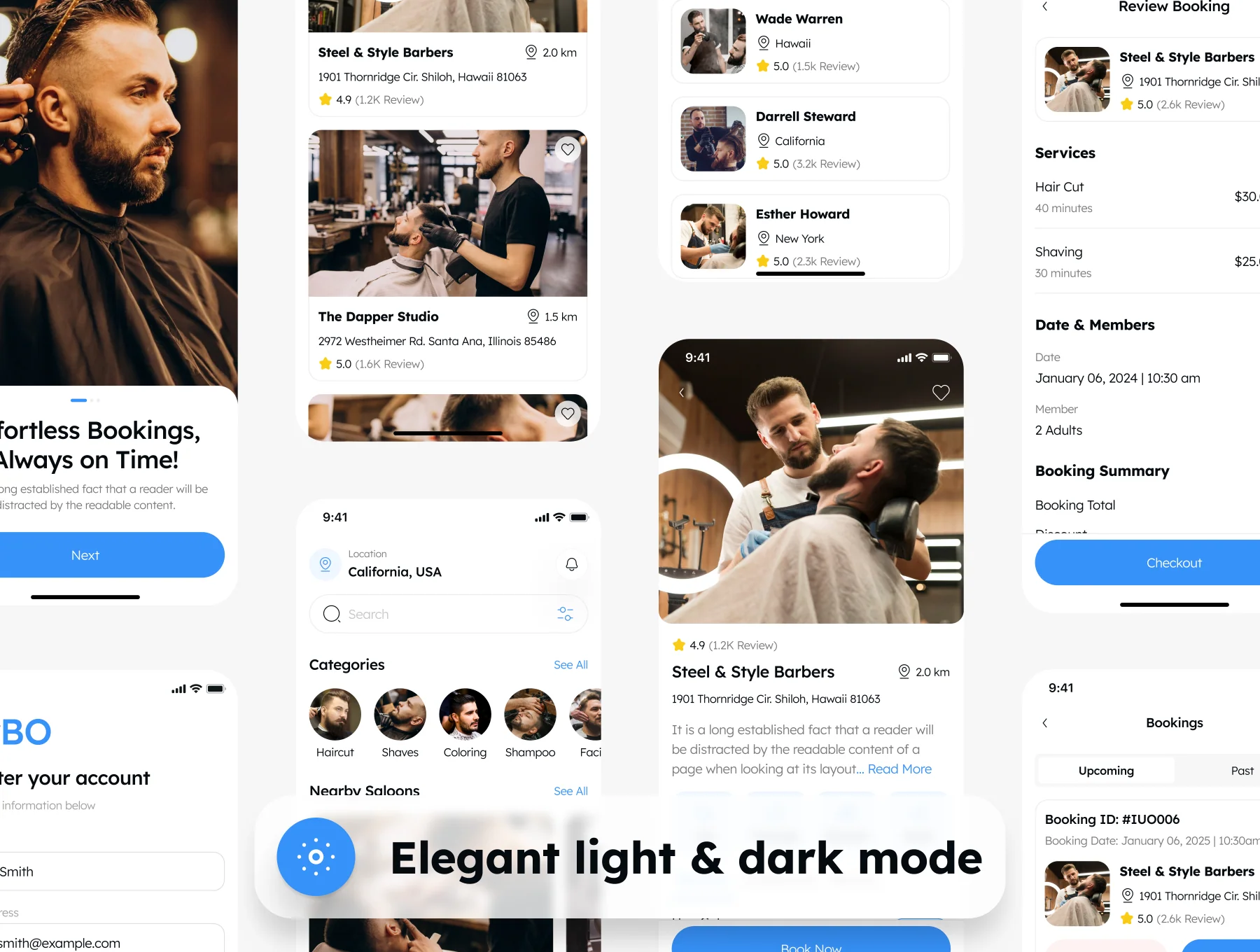 Barbo - Barber Saloon Booking App UI Kit 5