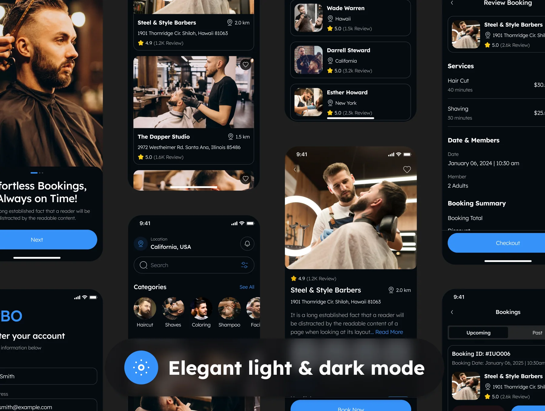 Barbo - Barber Saloon Booking App UI Kit 6