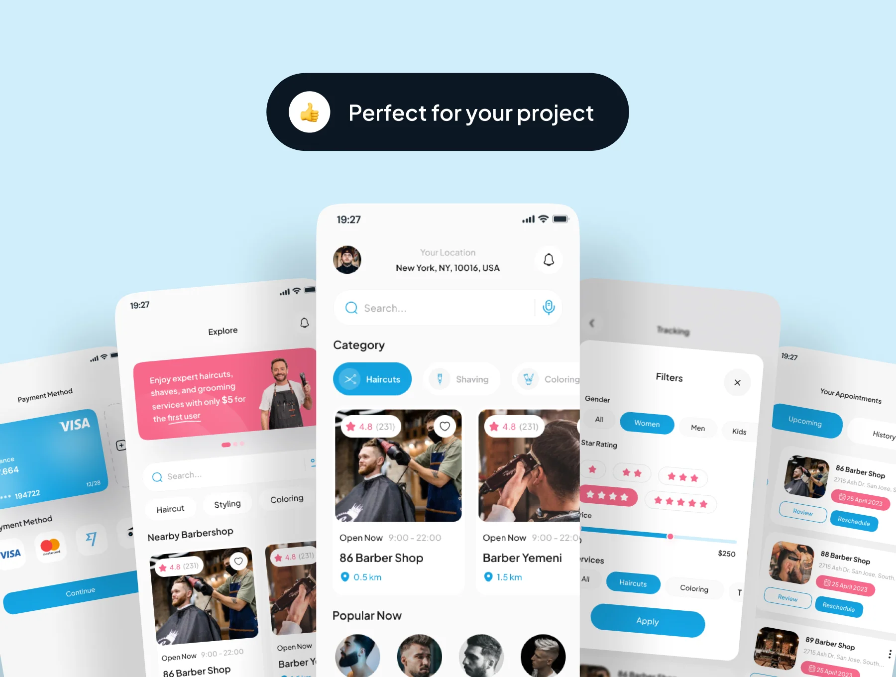 Barboo - Barbershop App UI Kit 5