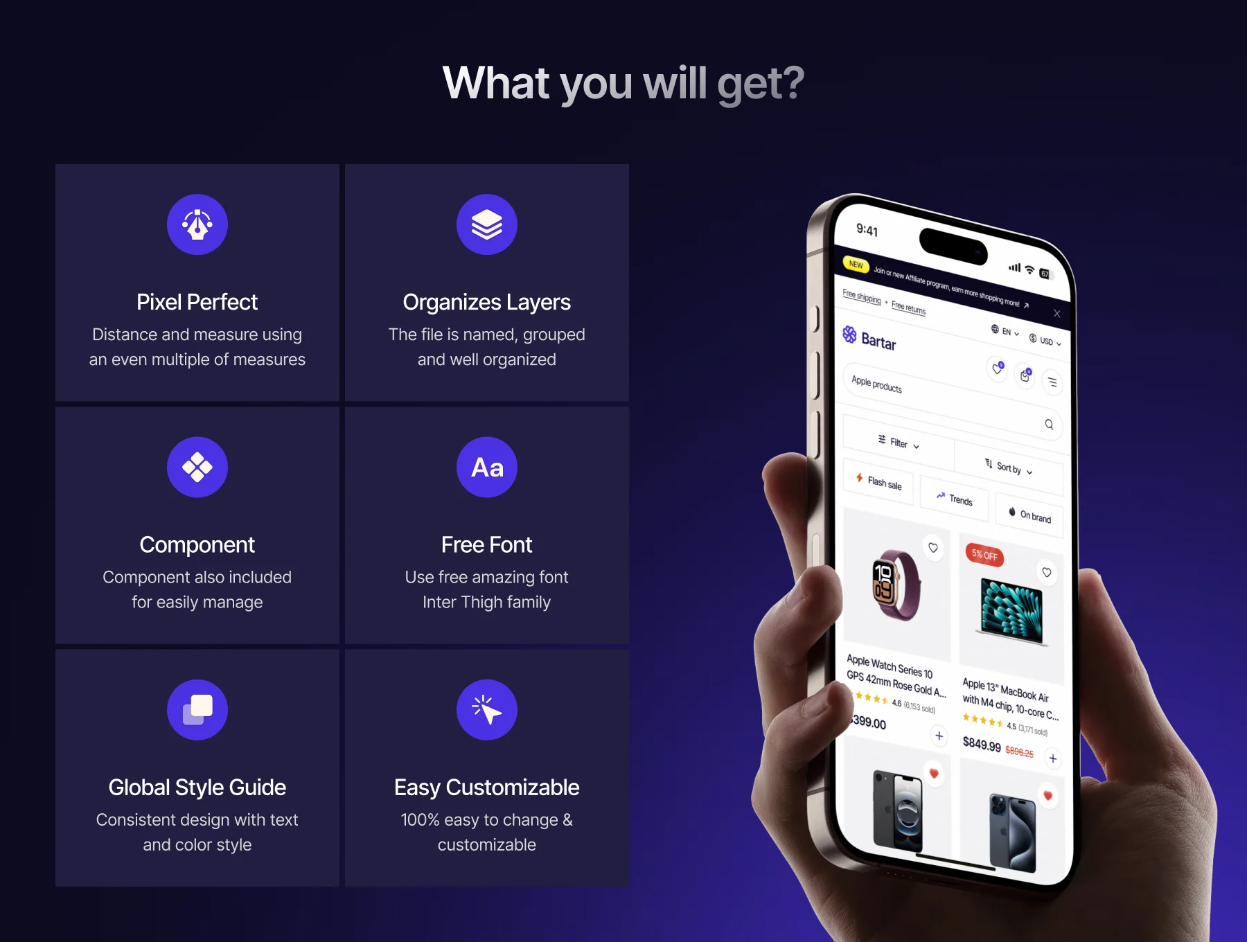Bartar – E-Commerce Web UI Kit 2