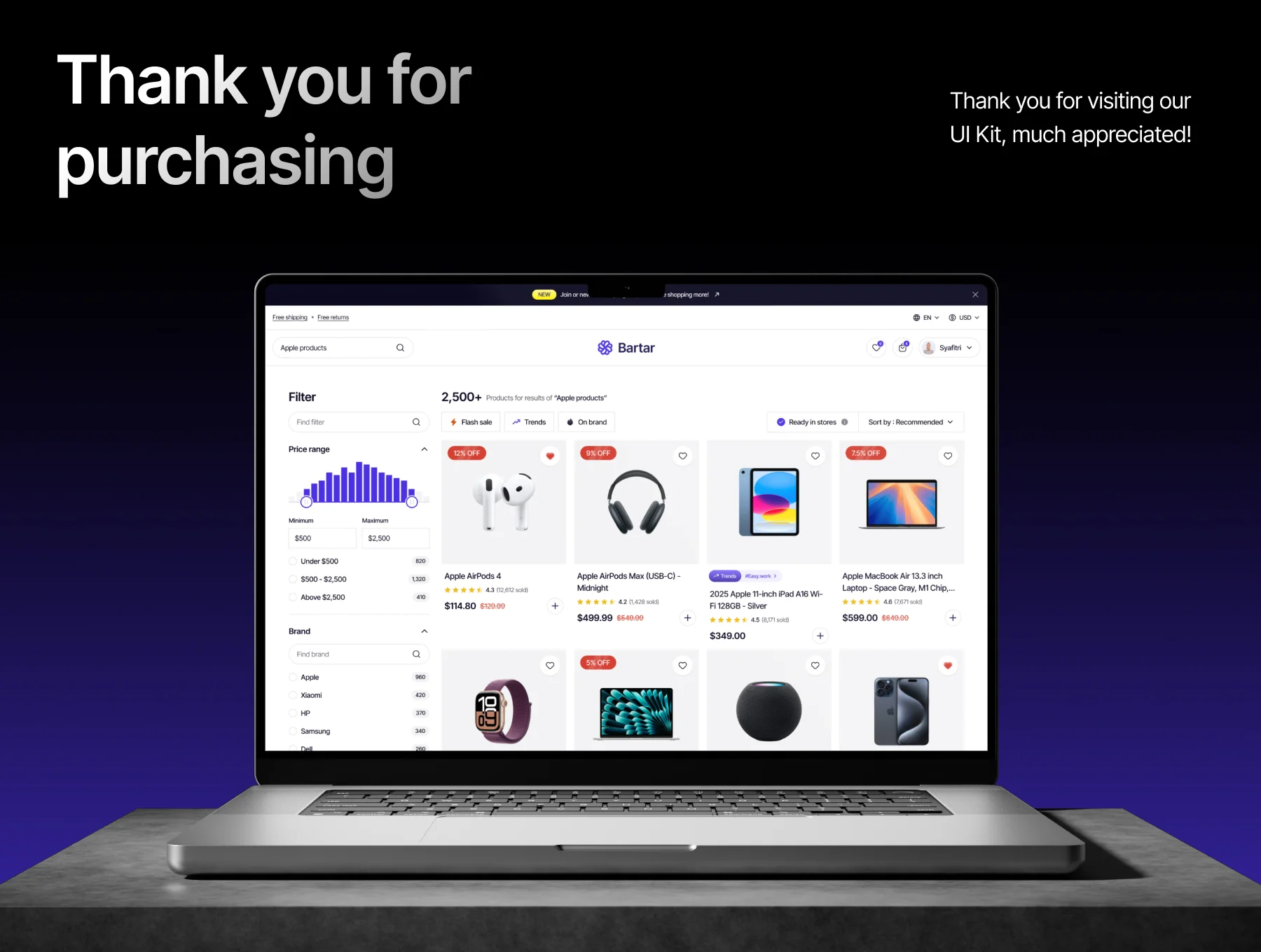 Bartar – E-Commerce Web UI Kit 8