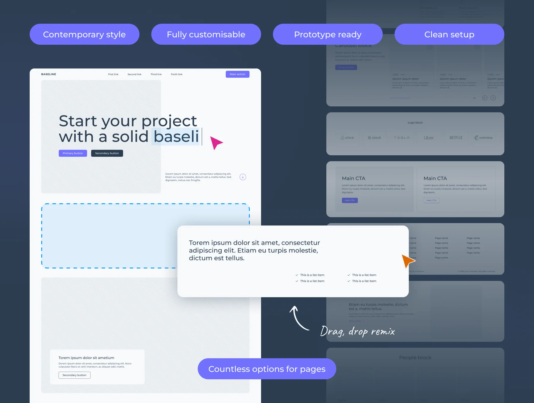 Baseline desktop wireframe kit 3