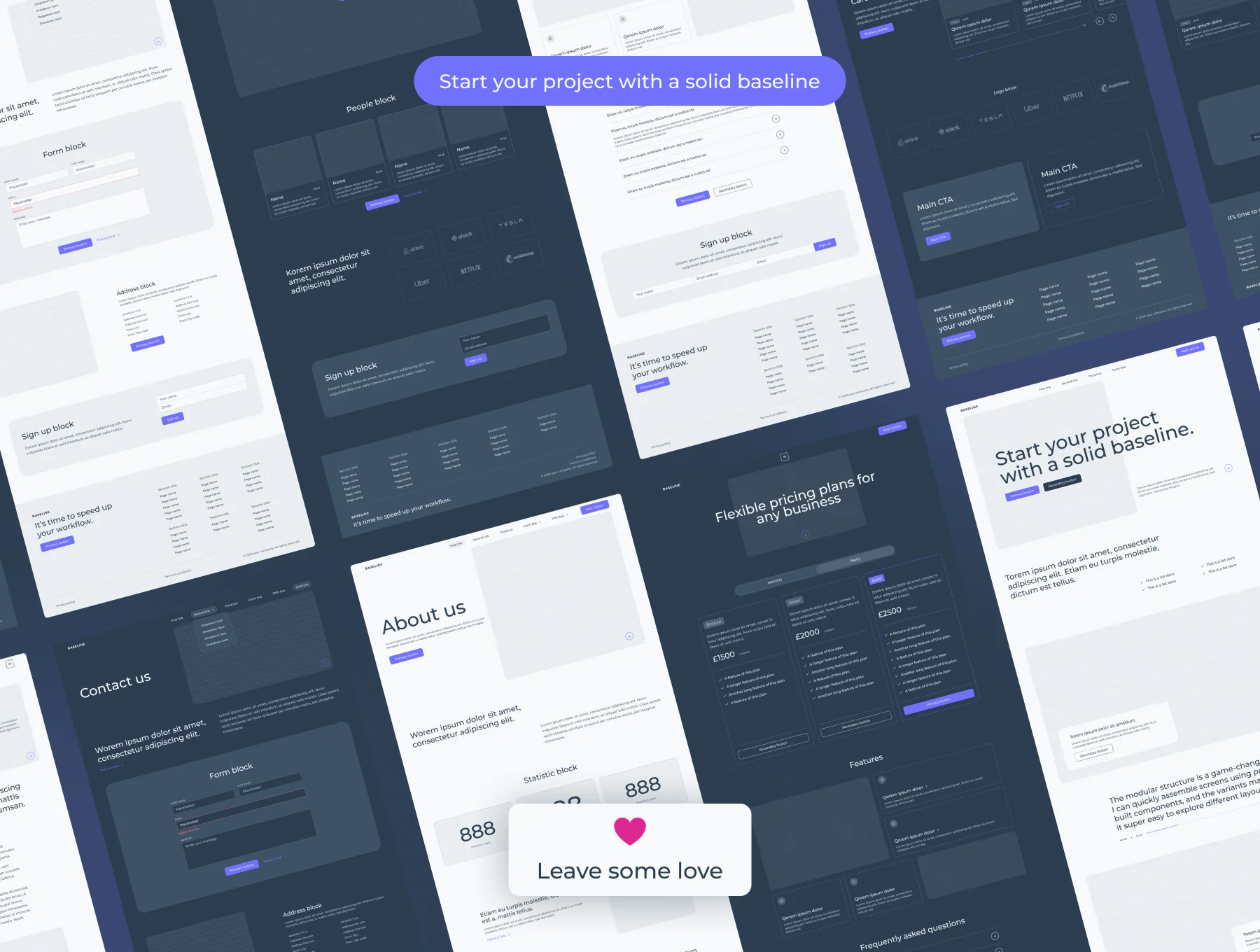 Baseline desktop wireframe kit 8