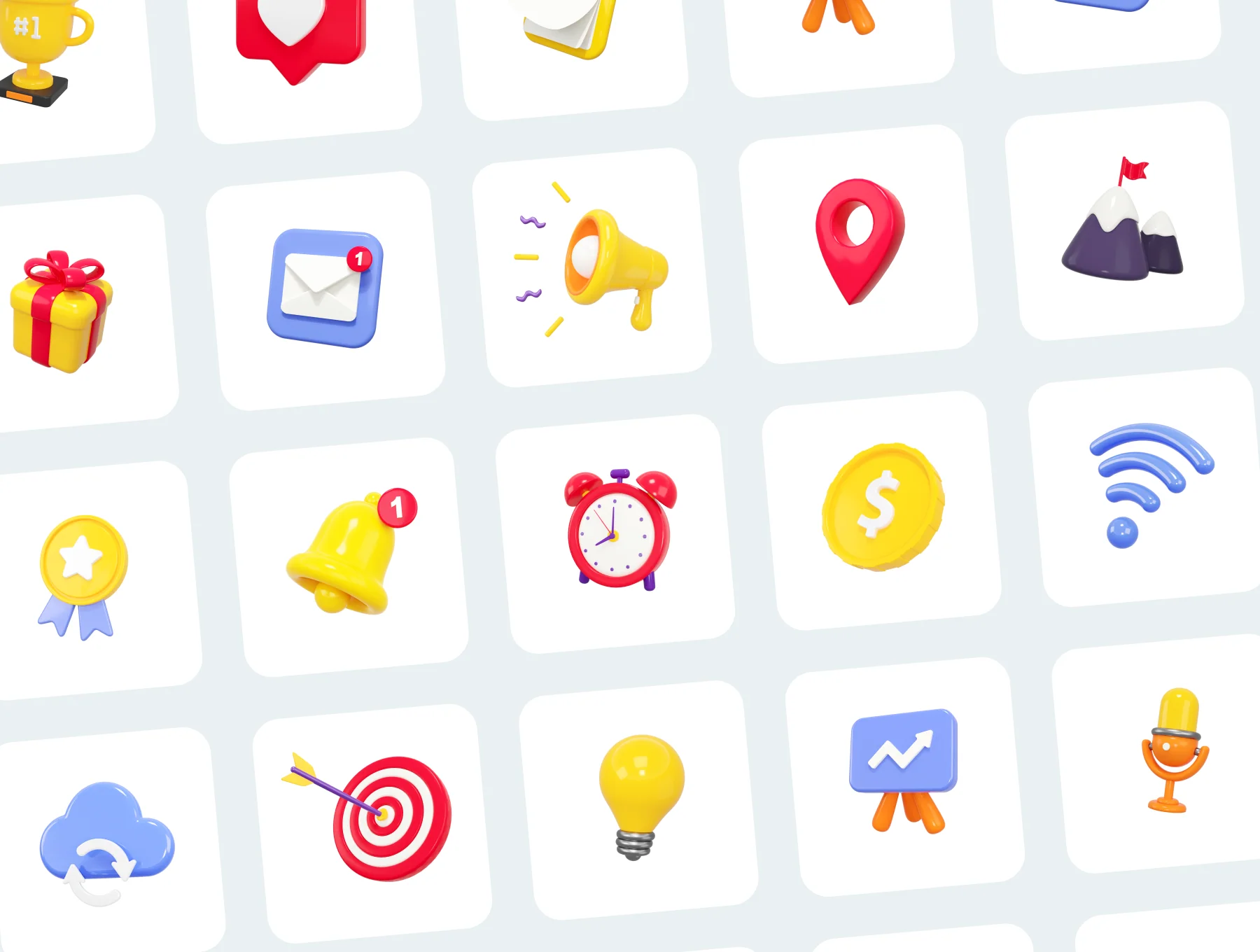 Basic 3D Icons Set 6