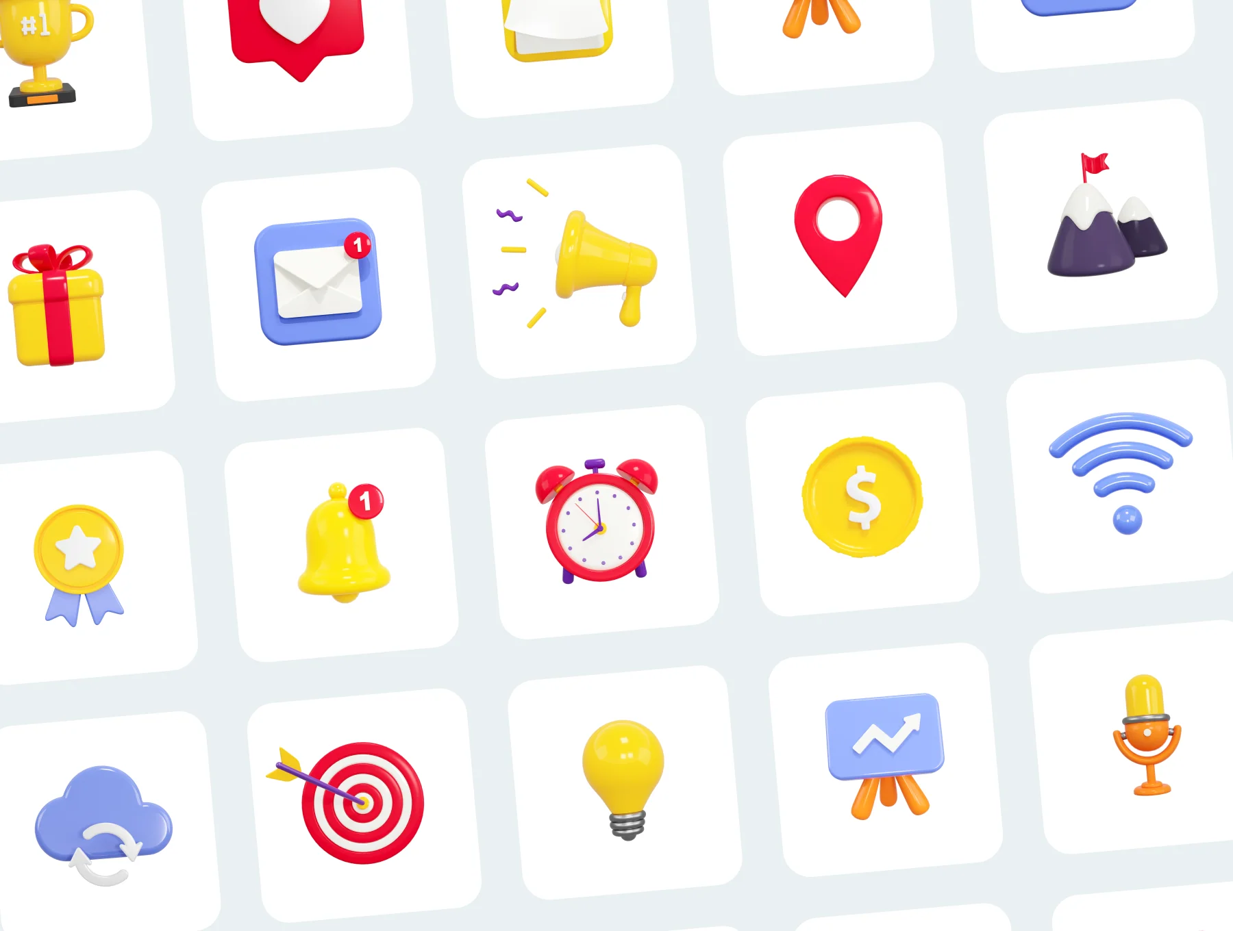 Basic 3D Icons Set 7