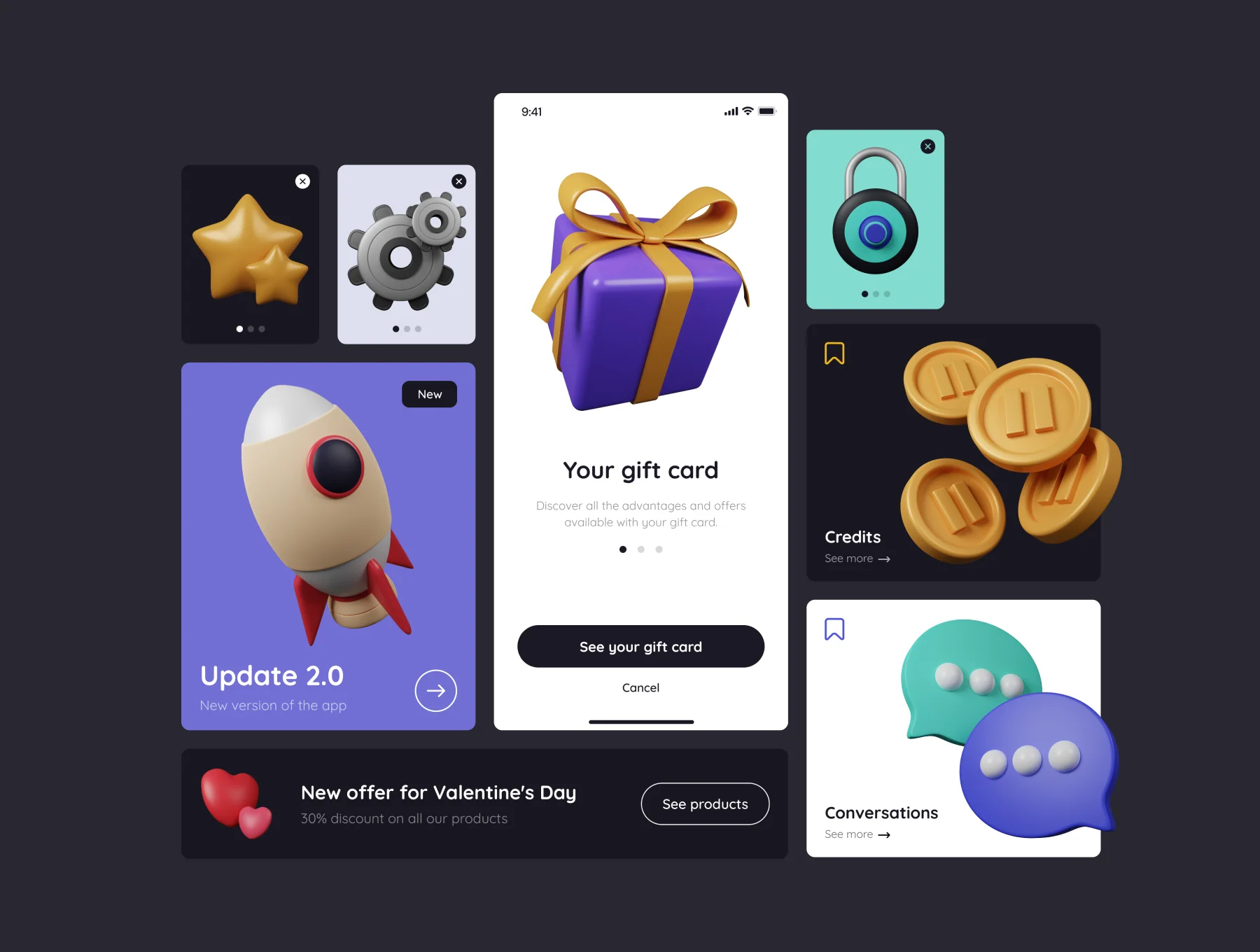 Basic Pack - Customizable 3D Icons 6