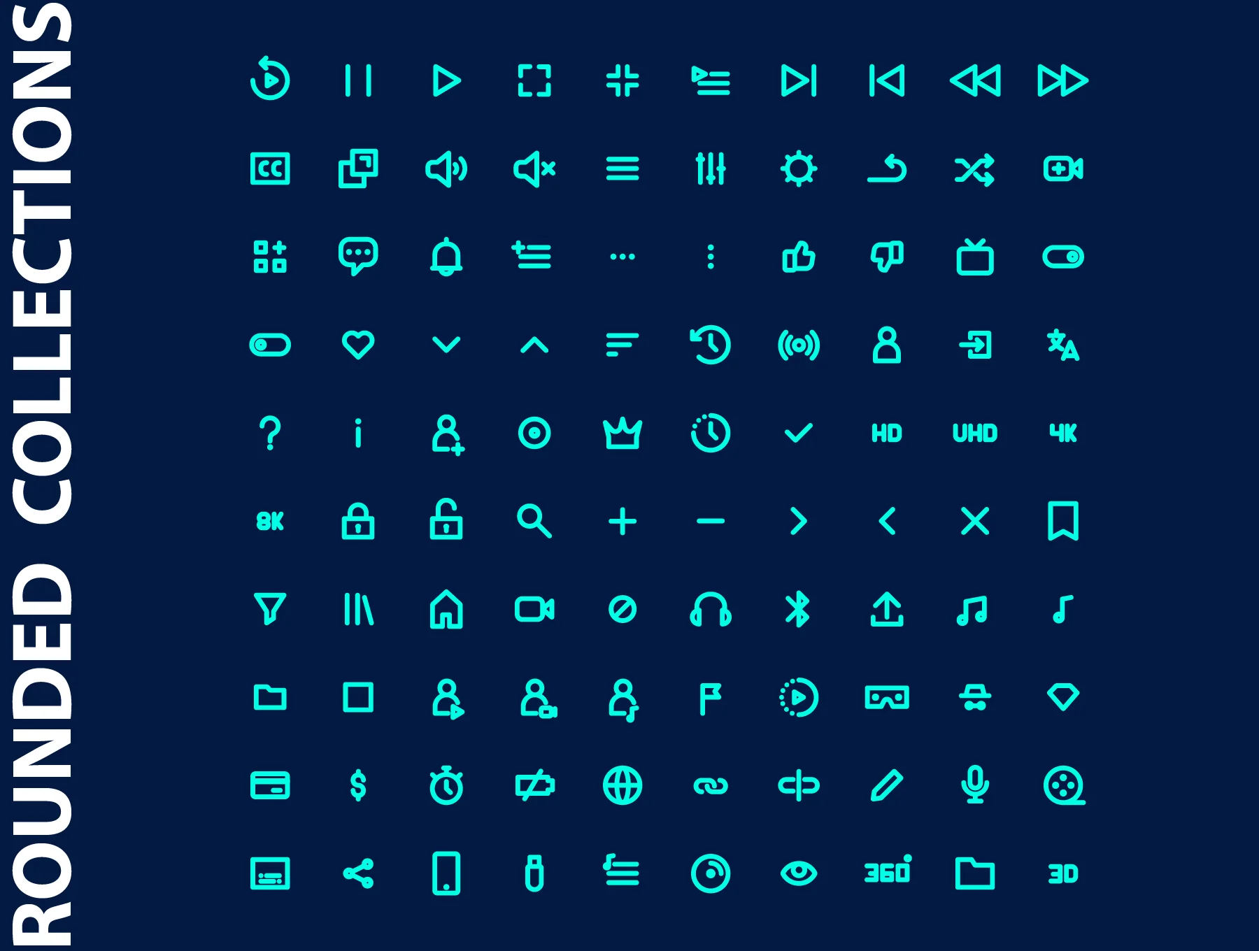 Basic UI Media Player Icons Set 2