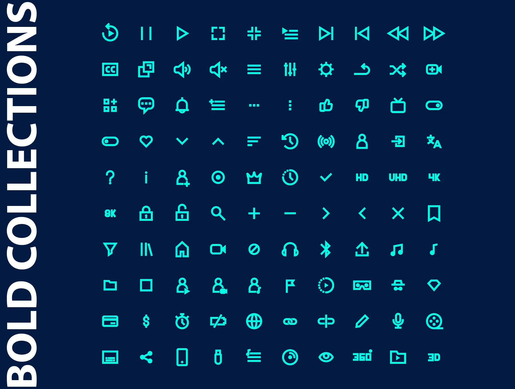Basic UI Media Player Icons Set 3