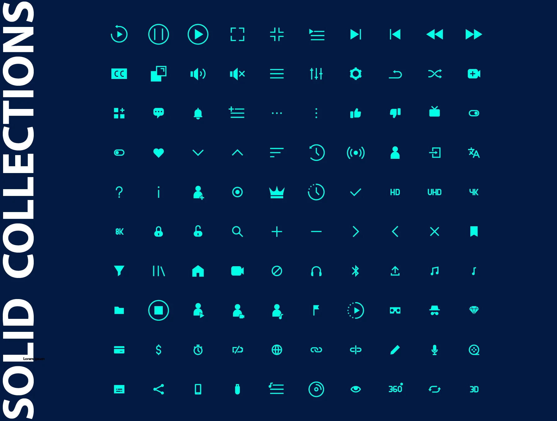 Basic UI Media Player Icons Set 4