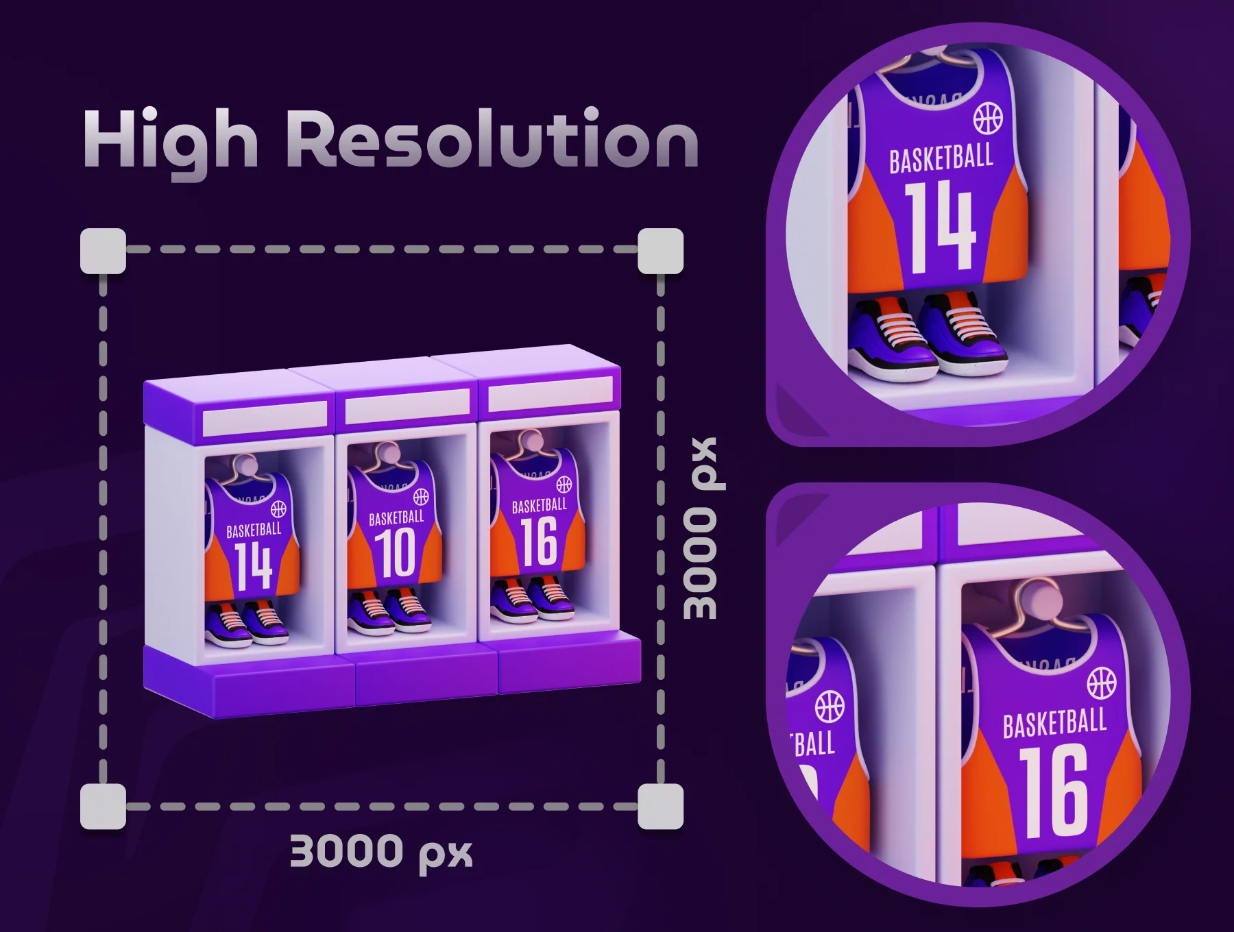 Basketball 3D Icon Set 4