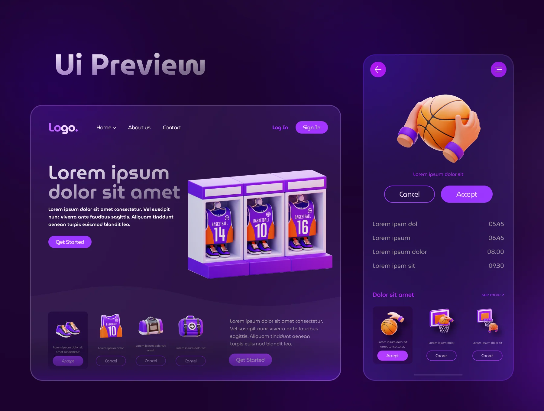 Basketball 3D Icon Set 5