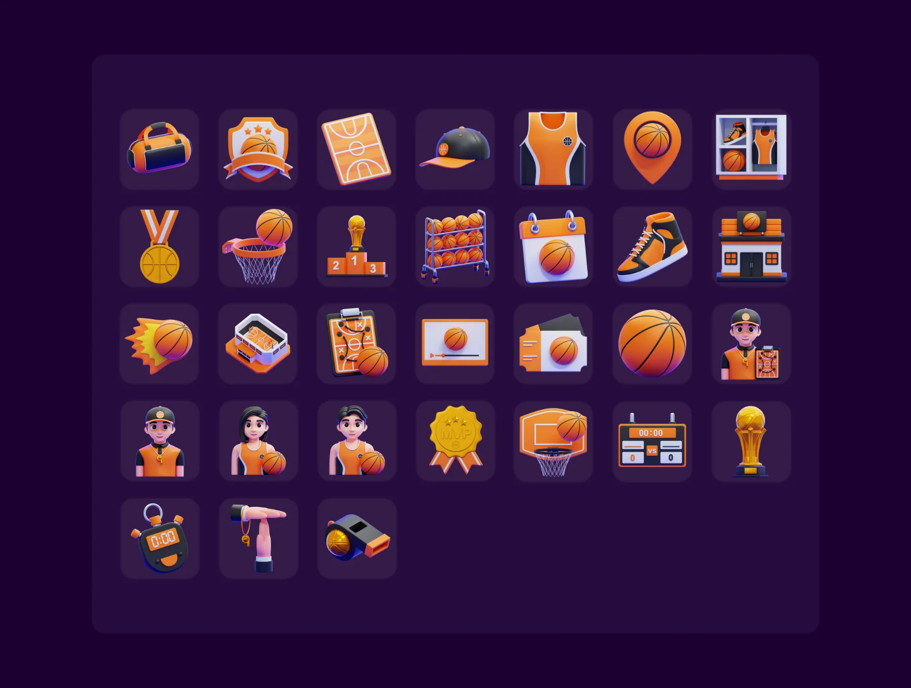 Basketball 3D Icons Packs 6