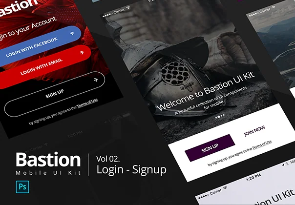 Bastion Mobile UI Kit Vol 2
