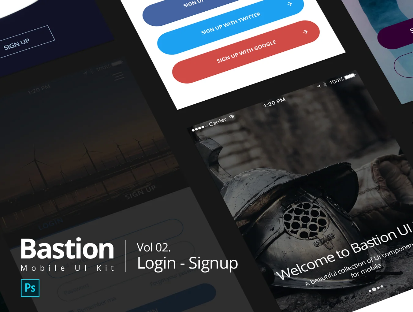 Bastion Mobile UI Kit Vol 2