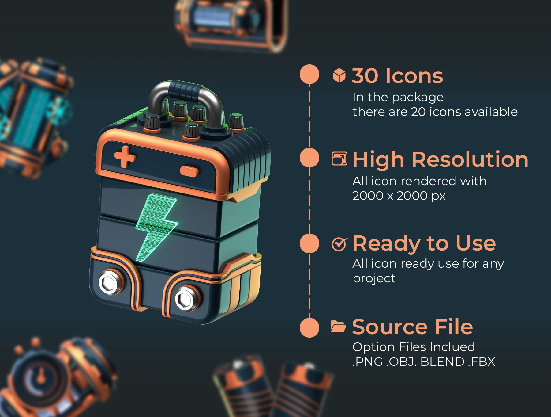Battery 3D Icon Packs 5