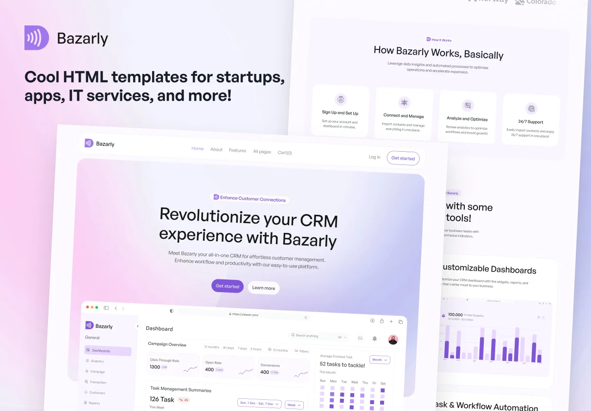 Bazarly – Software & SaaS HTML5 Template