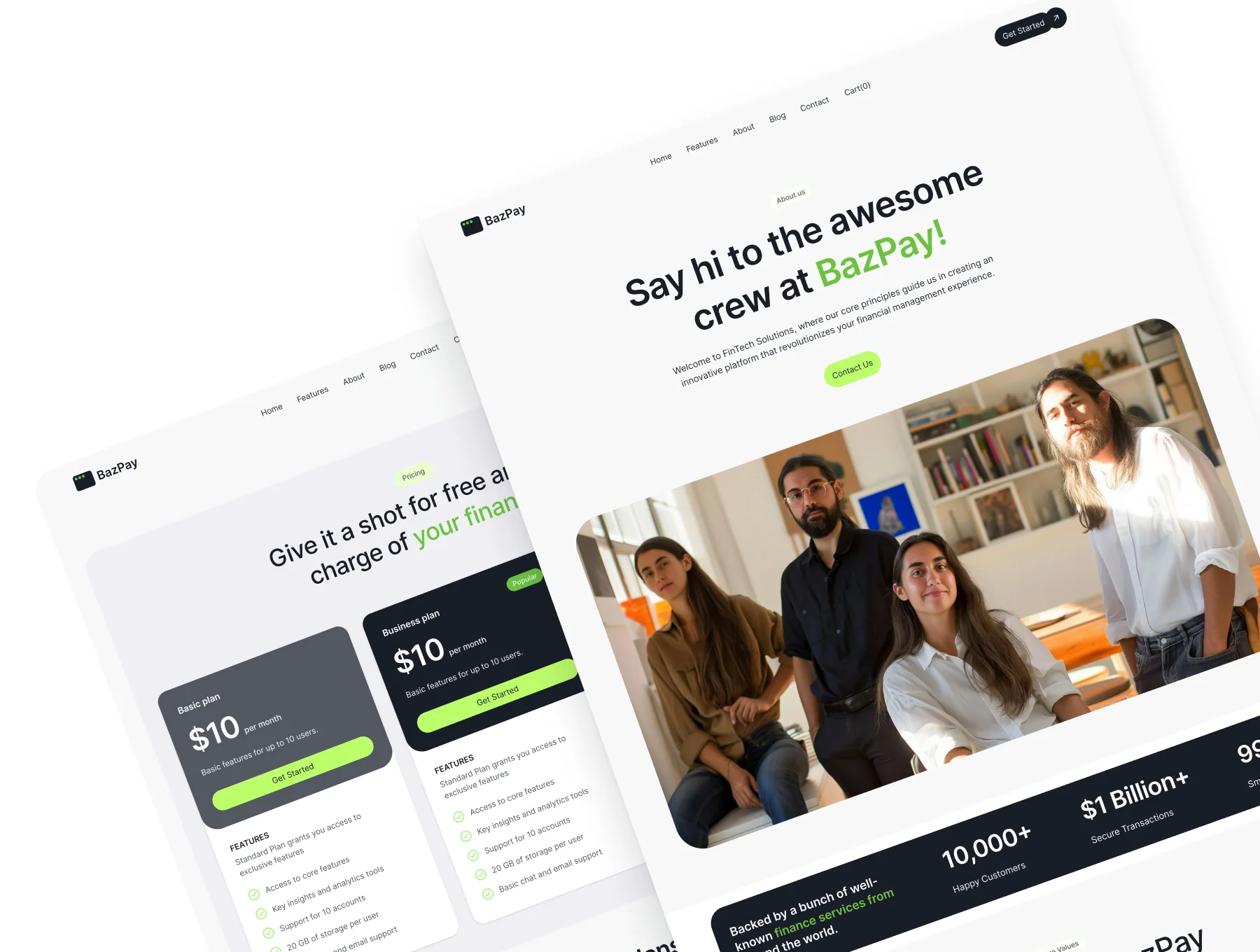 BazPay – Fintech React Template for Startups 6