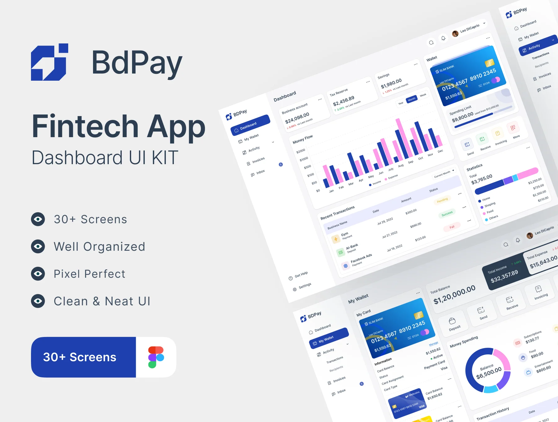 BdPay Fintech App Dashboard UI KIT