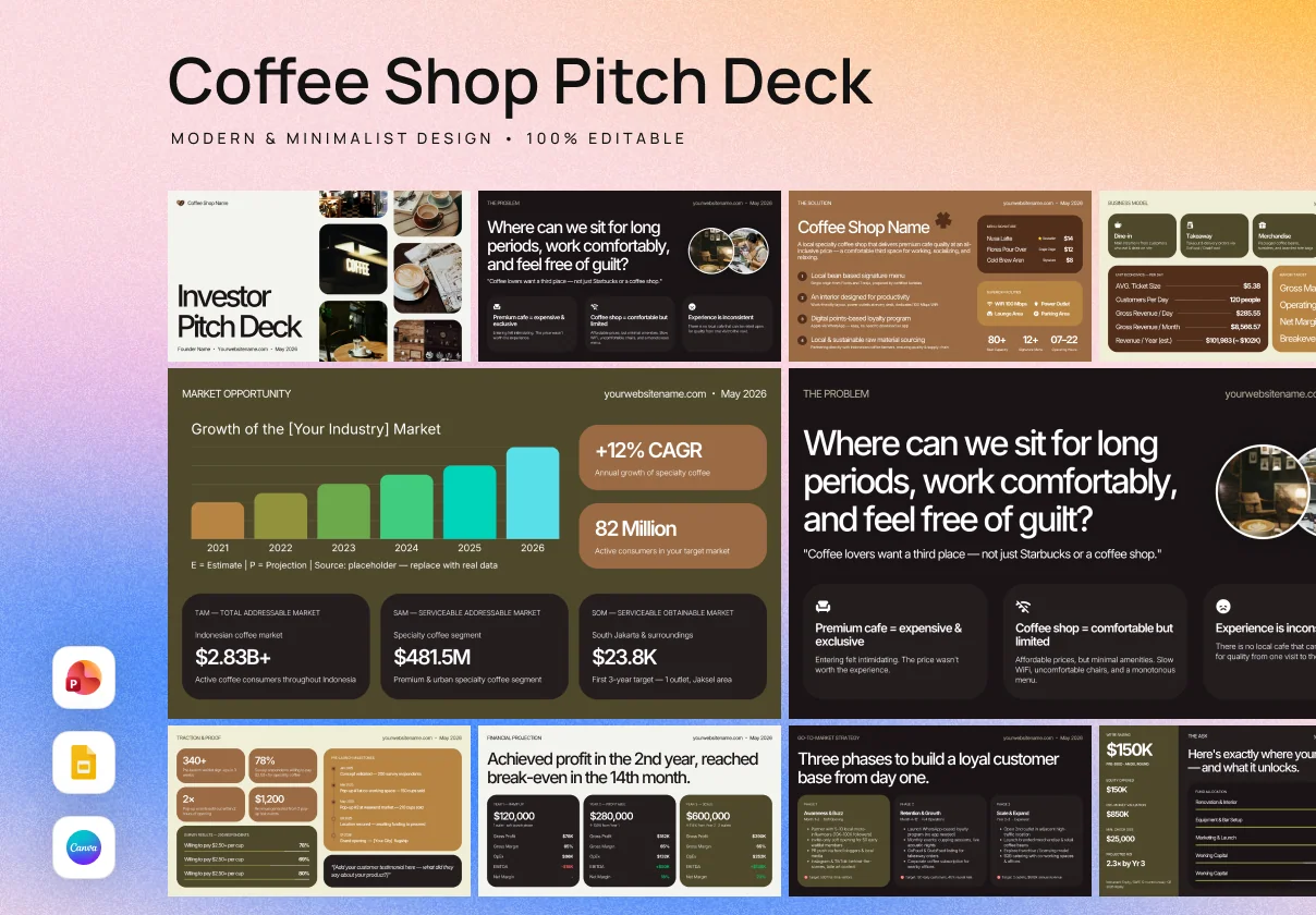 Bean & Brew - Coffee Shop Investor Pitch Deck
