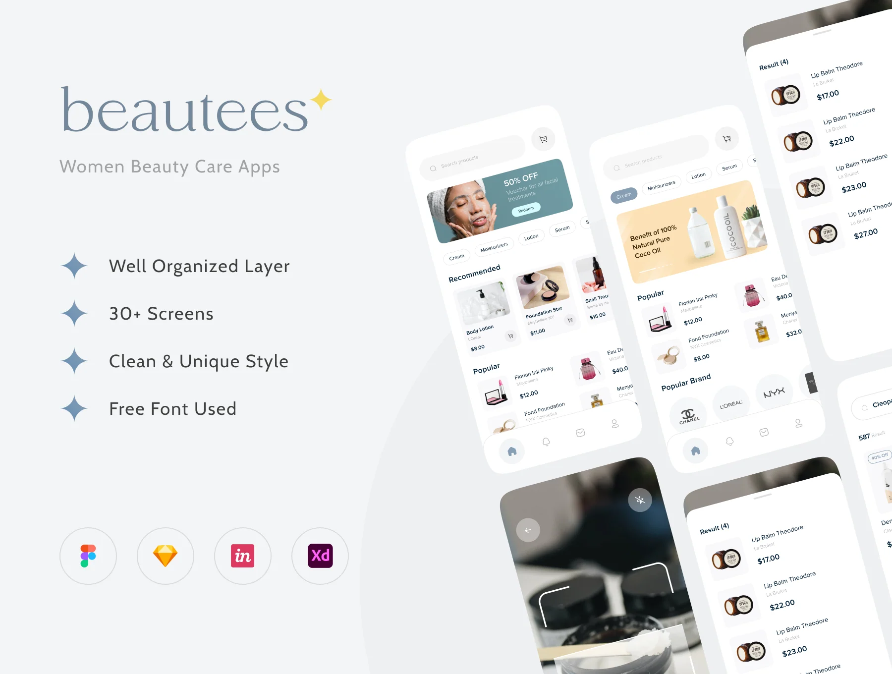Beatuees - Women beauty cares marketplace UI KIT